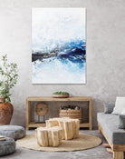 Frozen Golden Ocean -2-Square by Alyson Mccrink on GIANT ART - blue abstract