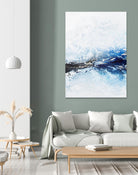 Frozen Golden Ocean -2-Square by Alyson Mccrink on GIANT ART - blue abstract
