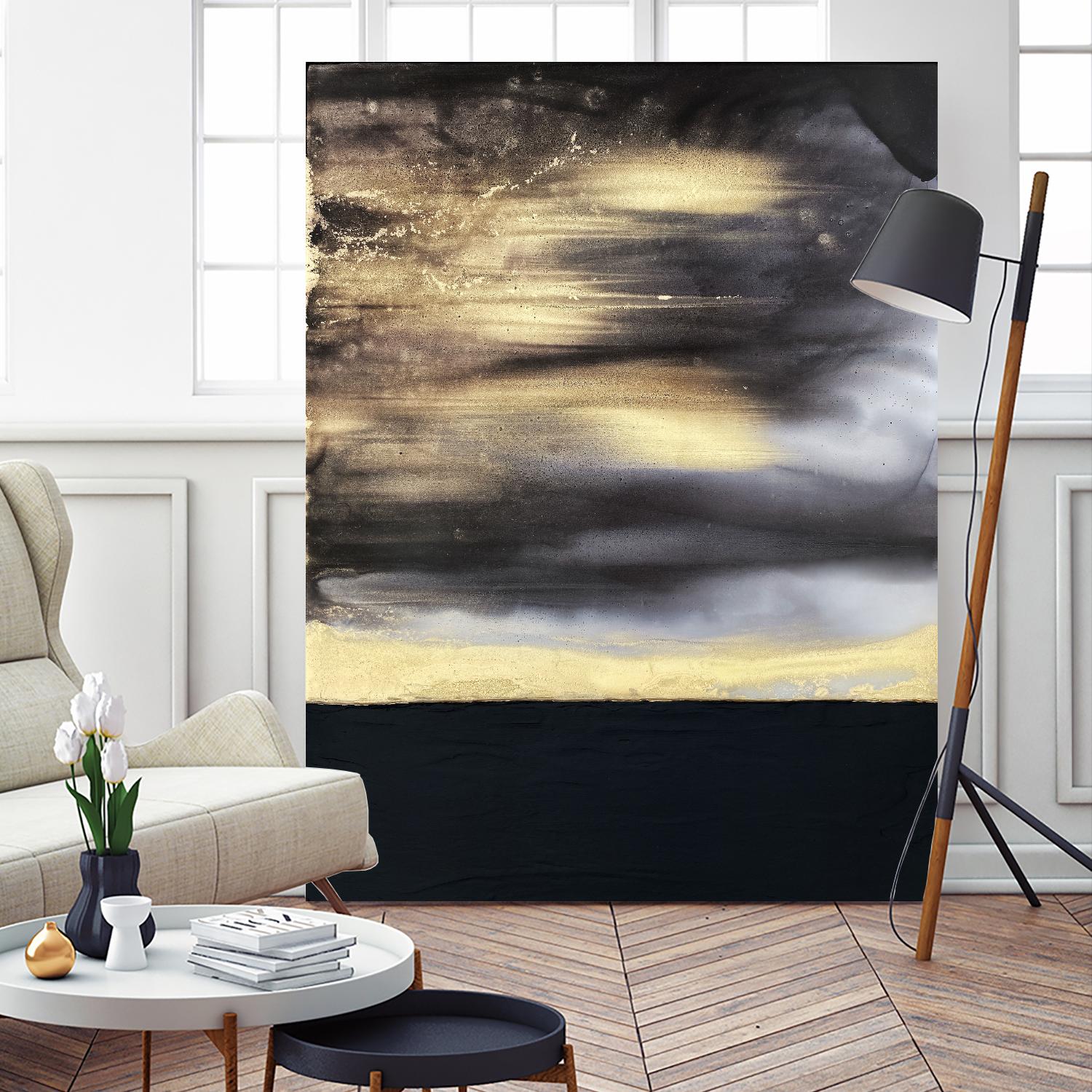 Golden Dawn -Purple by Alyson Mccrink on GIANT ART - beige abstract horizon