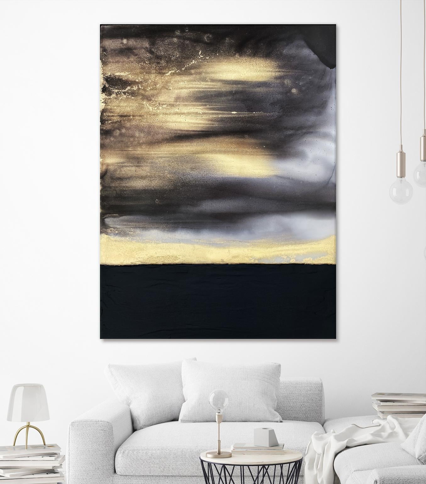 Golden Dawn -Purple by Alyson Mccrink on GIANT ART - beige abstract horizon