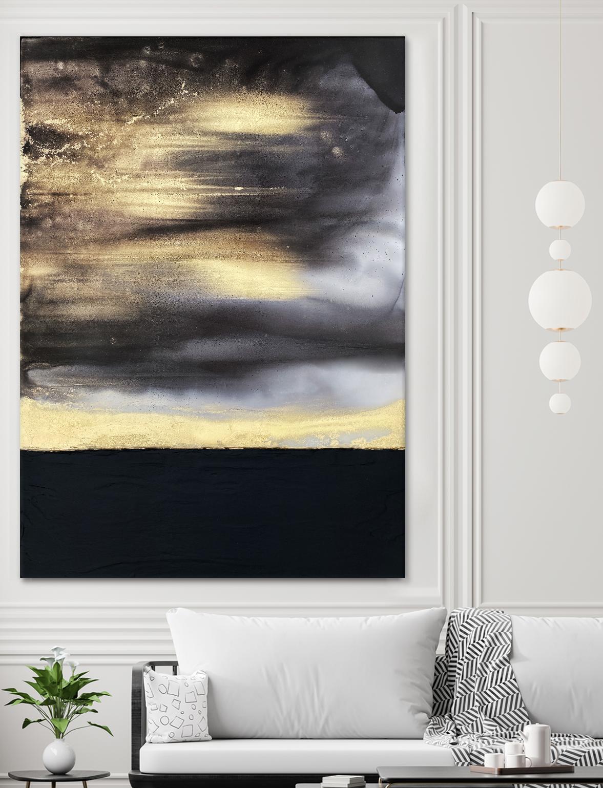 Golden Dawn -Purple by Alyson Mccrink on GIANT ART - beige abstract horizon