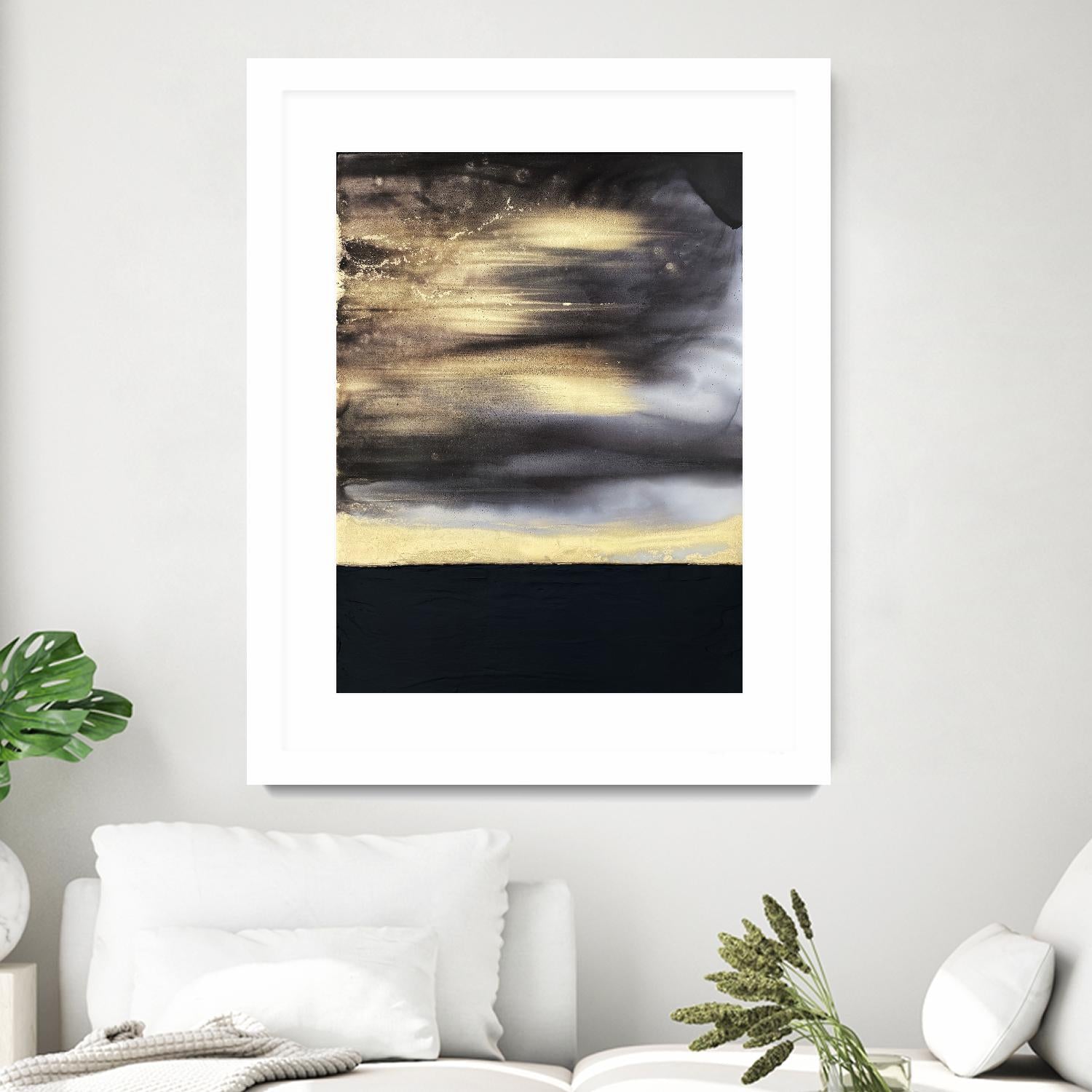 Golden Dawn -Purple by Alyson Mccrink on GIANT ART - beige abstract horizon