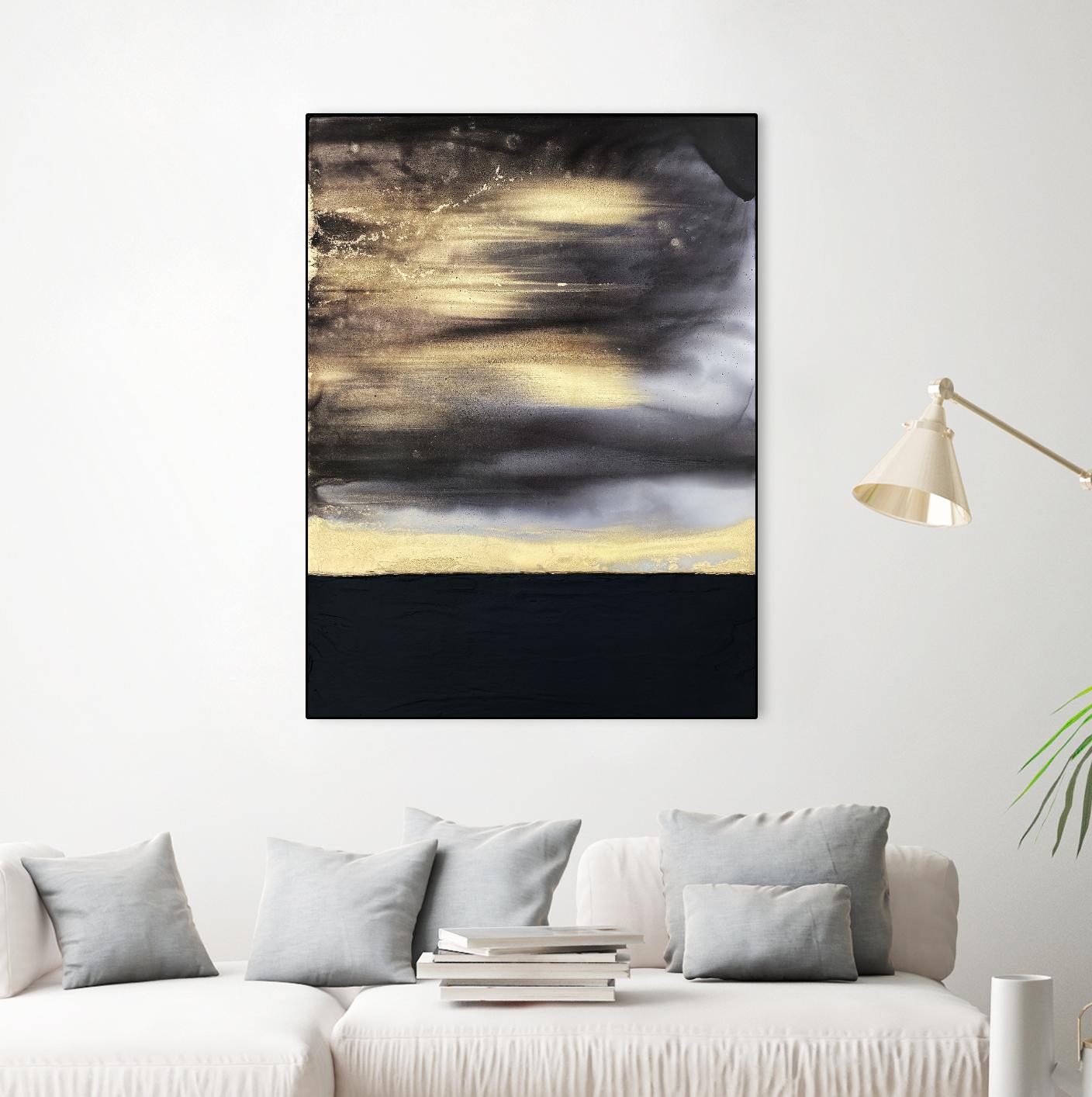 Golden Dawn -Purple by Alyson Mccrink on GIANT ART - beige abstract horizon