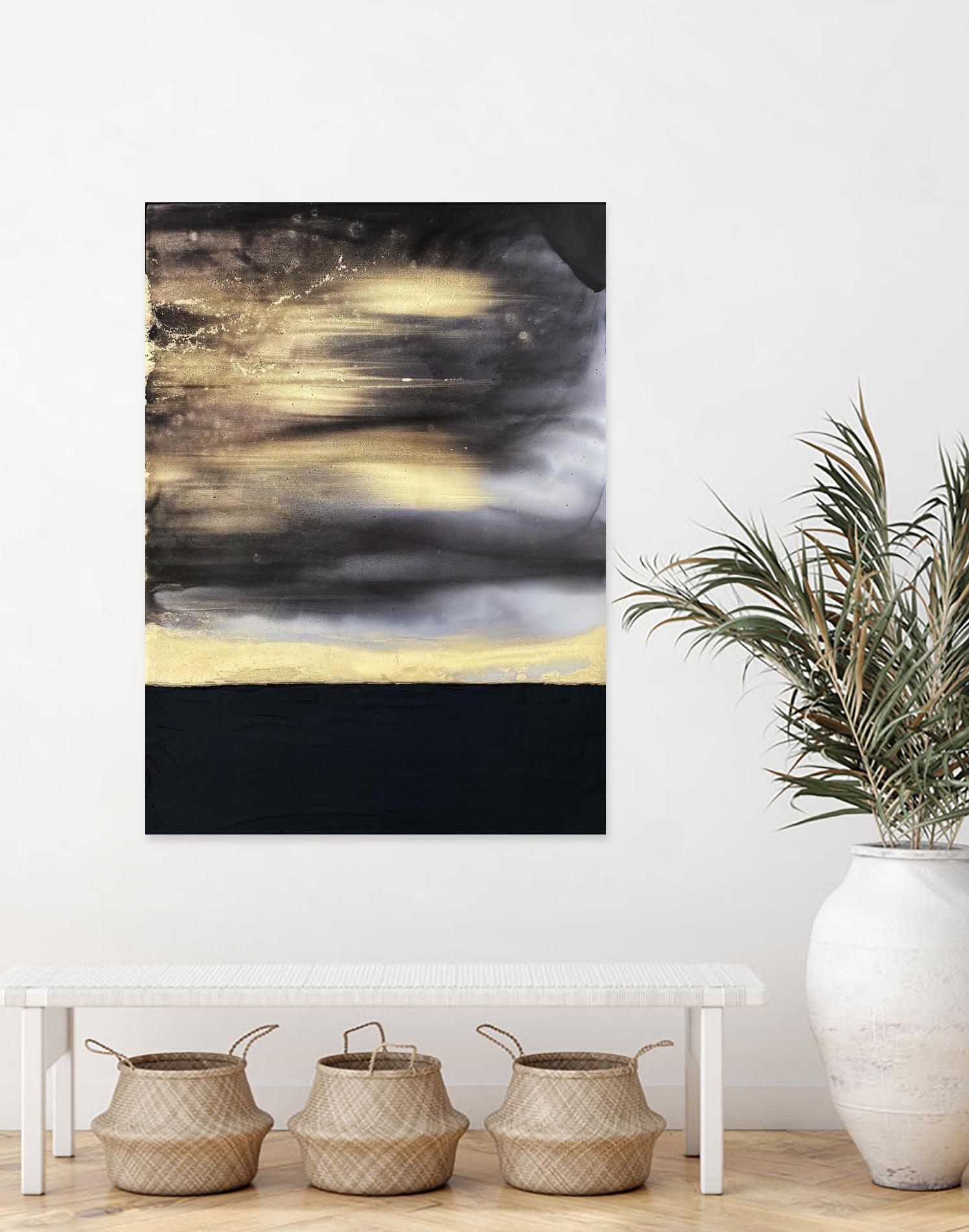 Golden Dawn -Purple by Alyson Mccrink on GIANT ART - beige abstract horizon