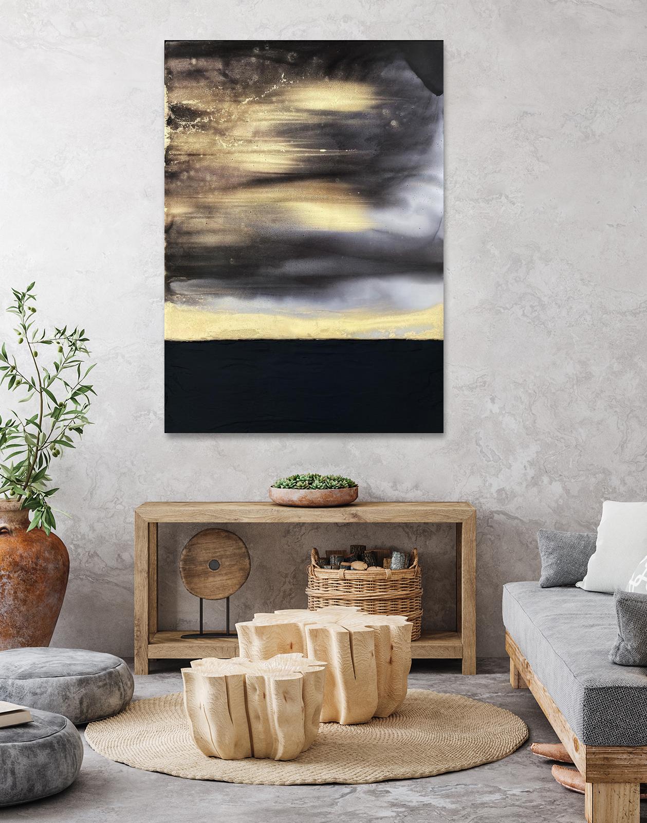 Golden Dawn -Purple by Alyson Mccrink on GIANT ART - beige abstract horizon