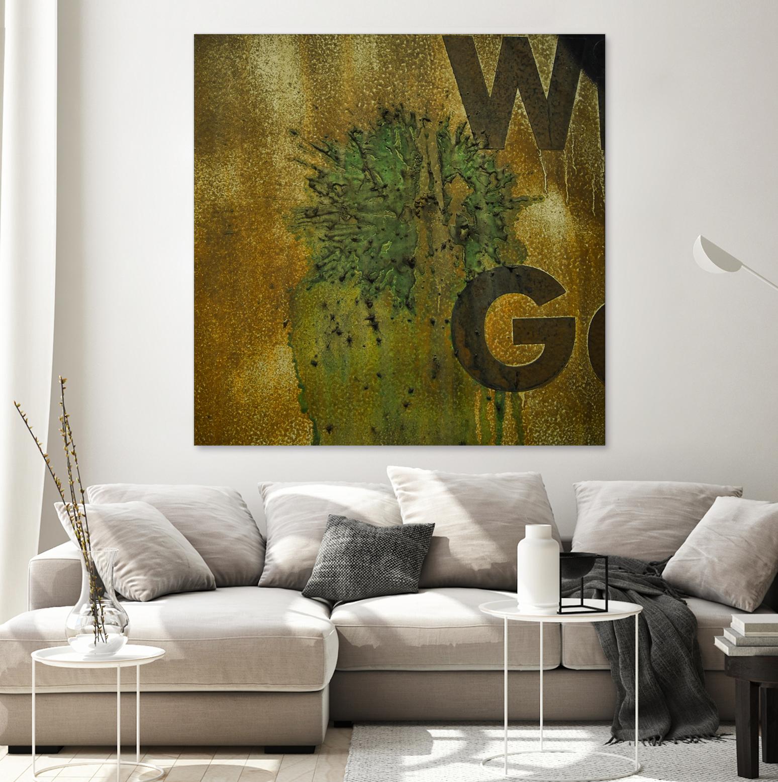 Rusty Panel by Jean-François Dupuis on GIANT ART - beige typography artiste québécois