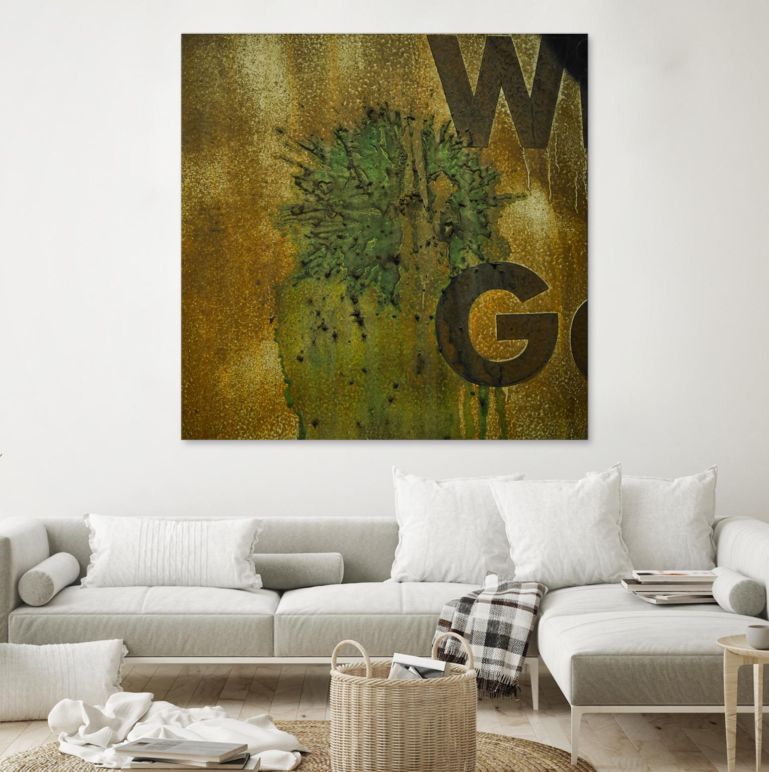 Rusty Panel by Jean-François Dupuis on GIANT ART - beige typography artiste québécois