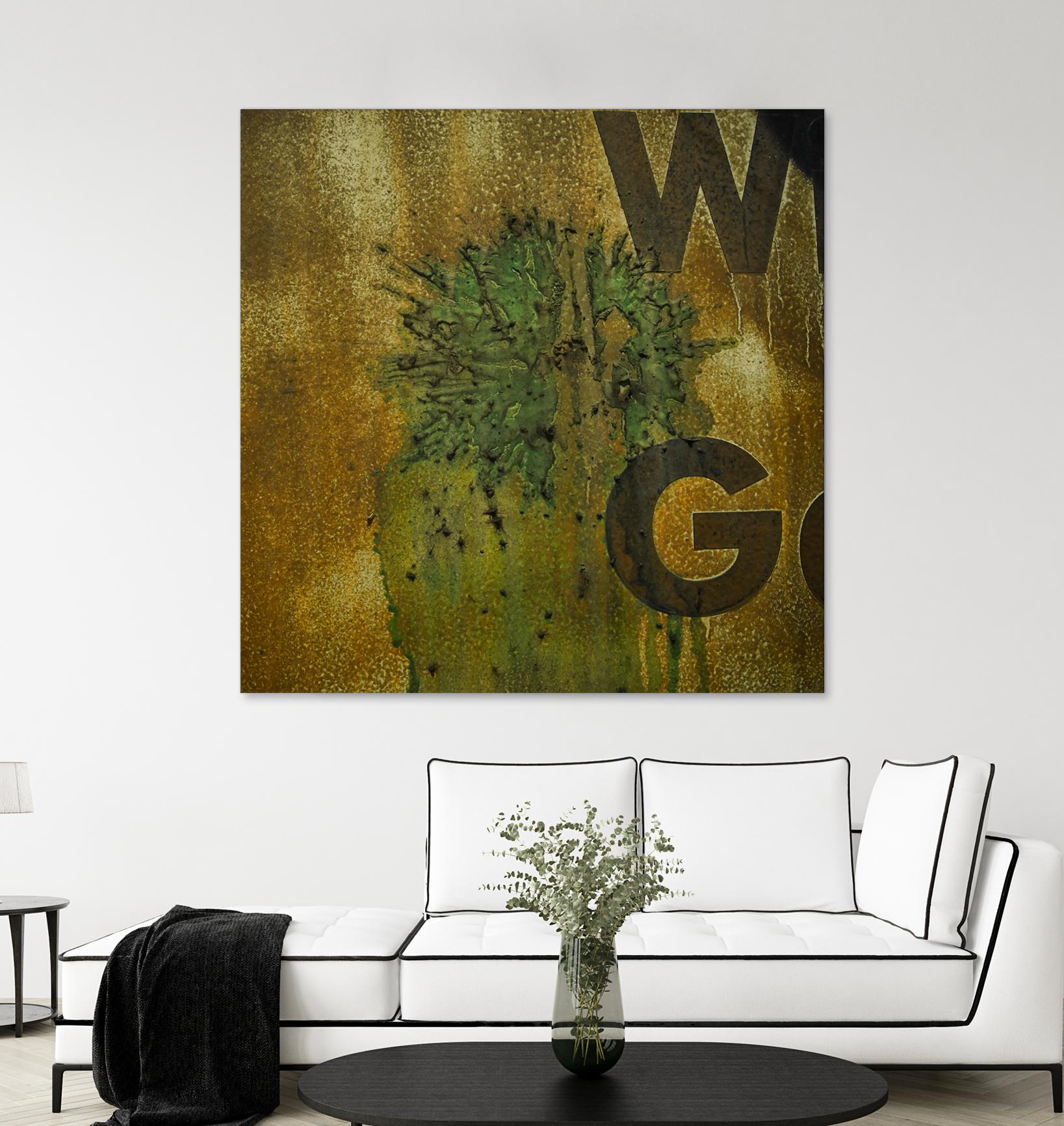 Rusty Panel by Jean-François Dupuis on GIANT ART - beige typography artiste québécois