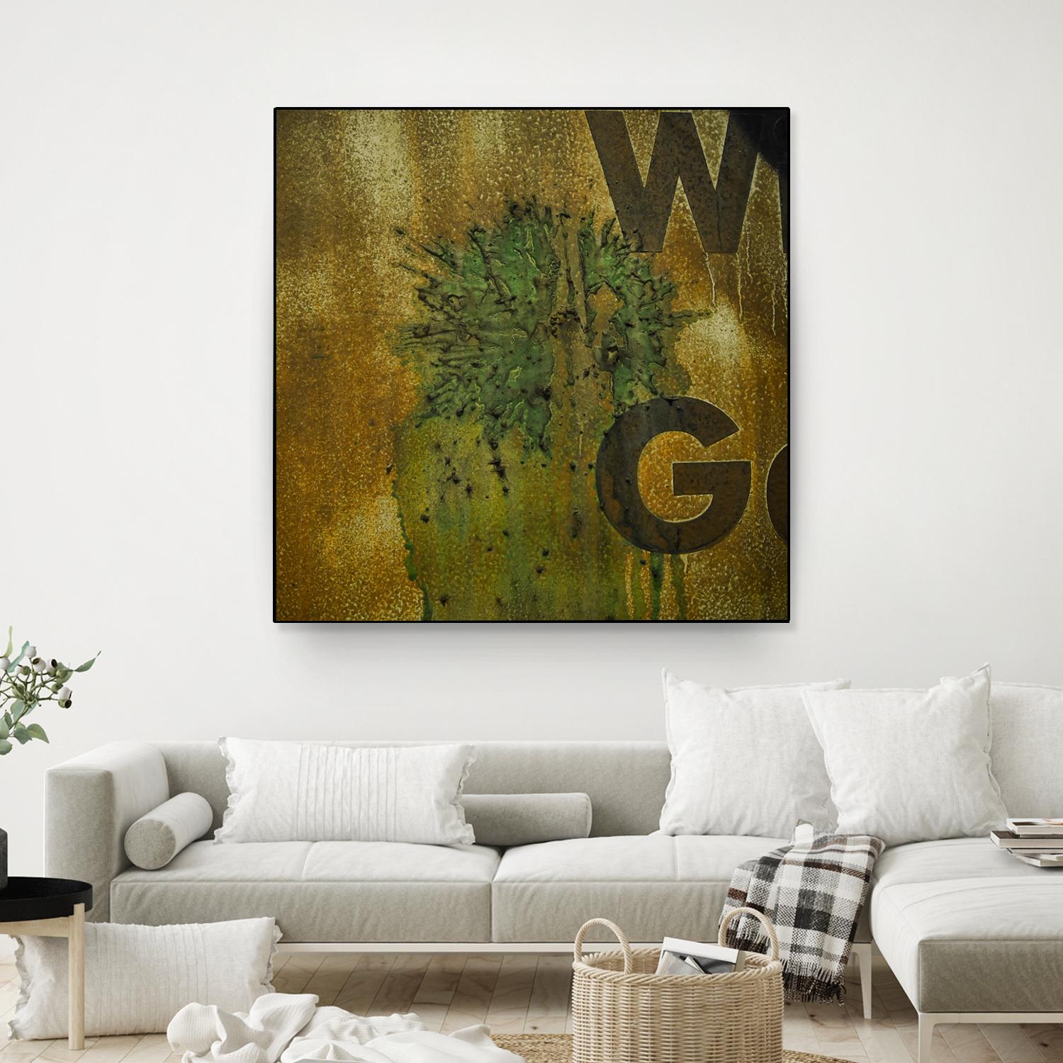 Rusty Panel by Jean-François Dupuis on GIANT ART - beige typography artiste québécois