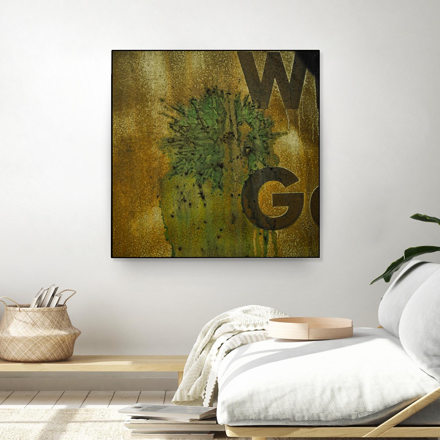 Rusty Panel by Jean-François Dupuis on GIANT ART - beige typography artiste québécois