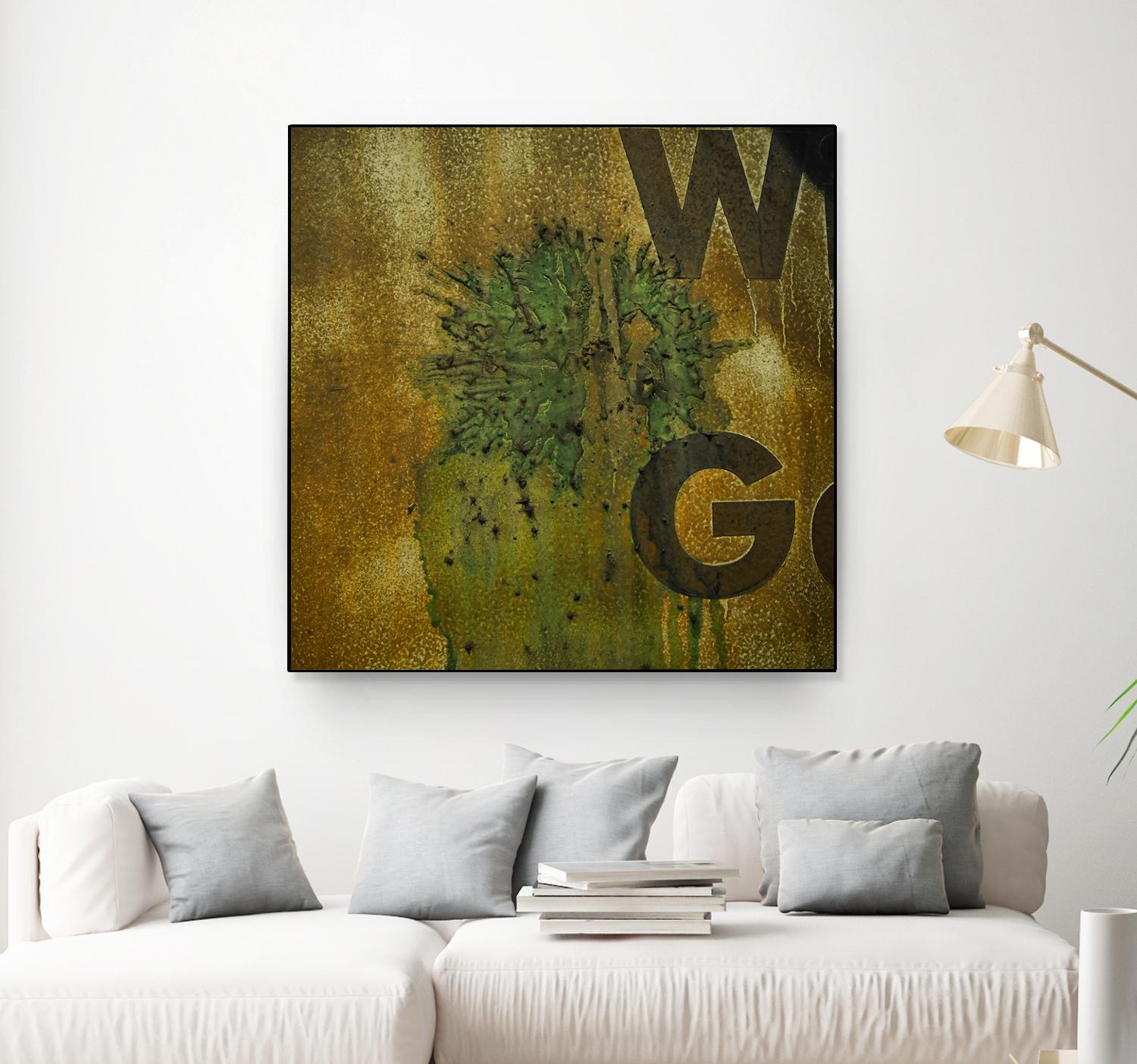 Rusty Panel by Jean-François Dupuis on GIANT ART - beige typography artiste québécois