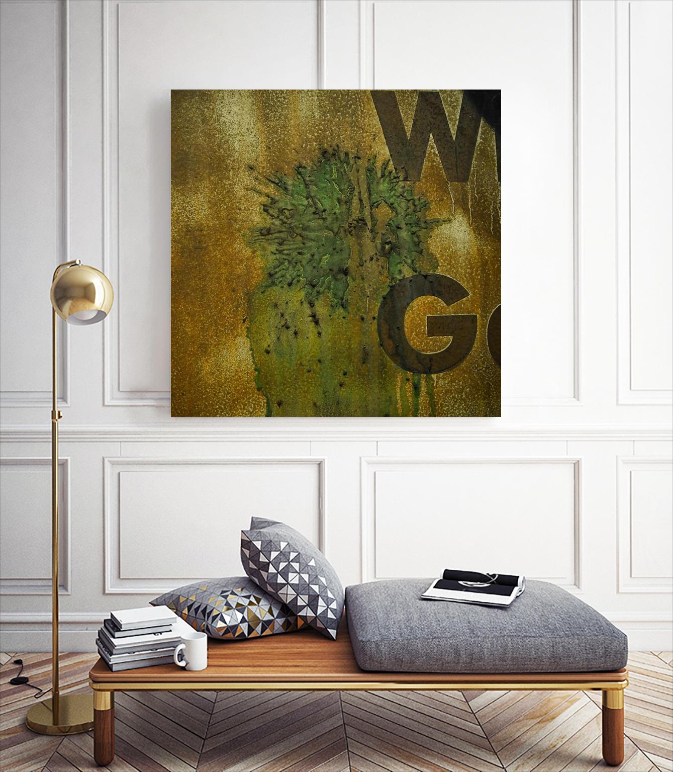 Rusty Panel Gold by Jean-François Dupuis on GIANT ART - beige typography artiste québécois