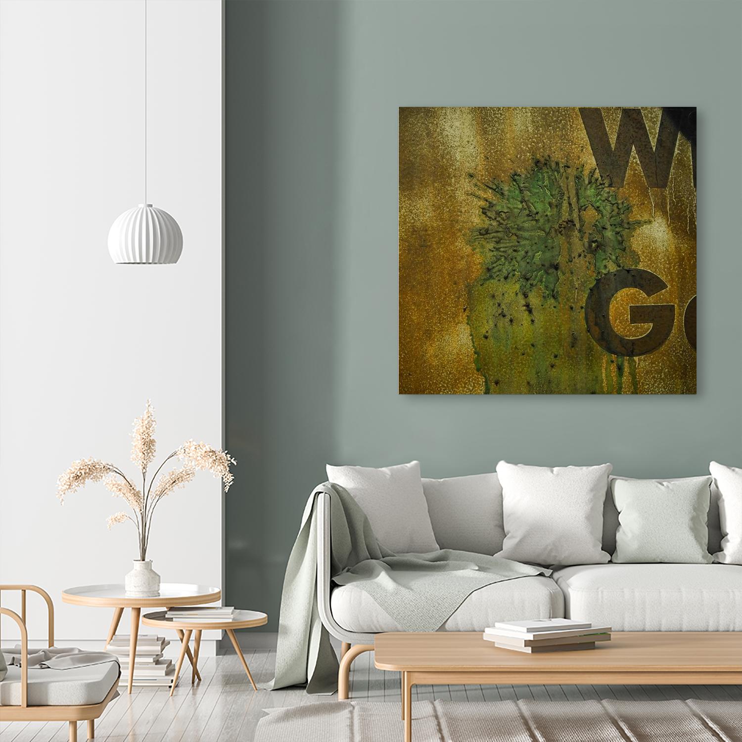 Rusty Panel Gold by Jean-François Dupuis on GIANT ART - beige typography artiste québécois