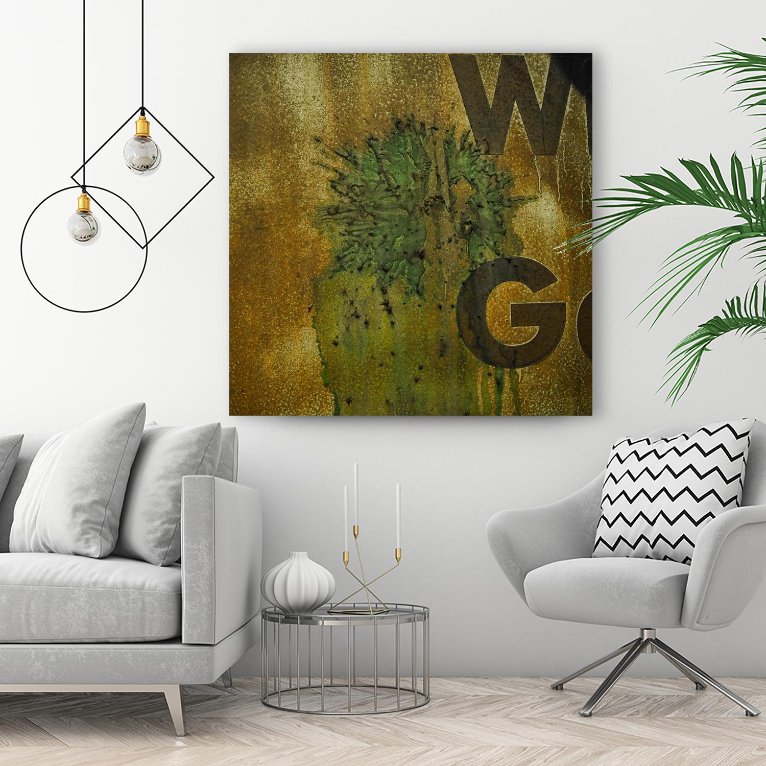 Rusty Panel Gold by Jean-François Dupuis on GIANT ART - beige typography artiste québécois