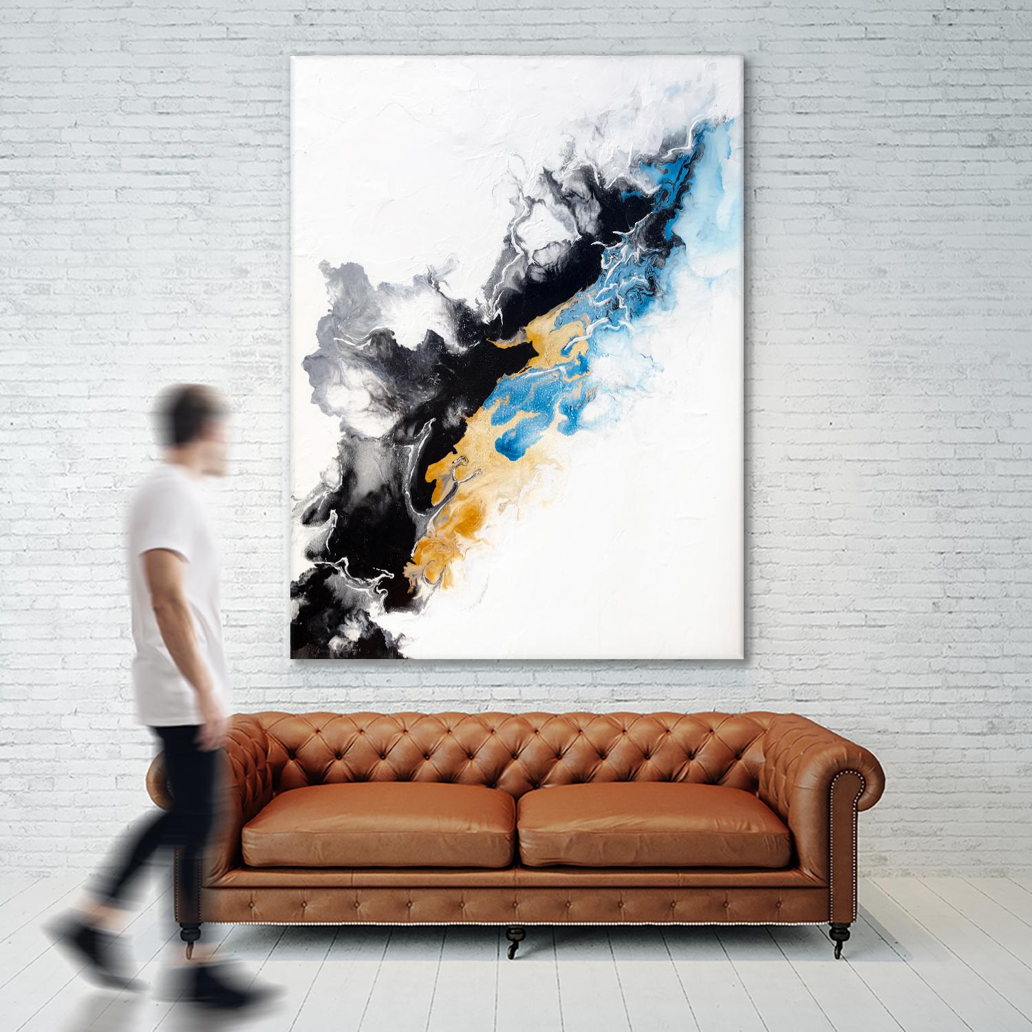 Wish Come True by Alyson Mccrink on GIANT ART - blue abstract linéaire