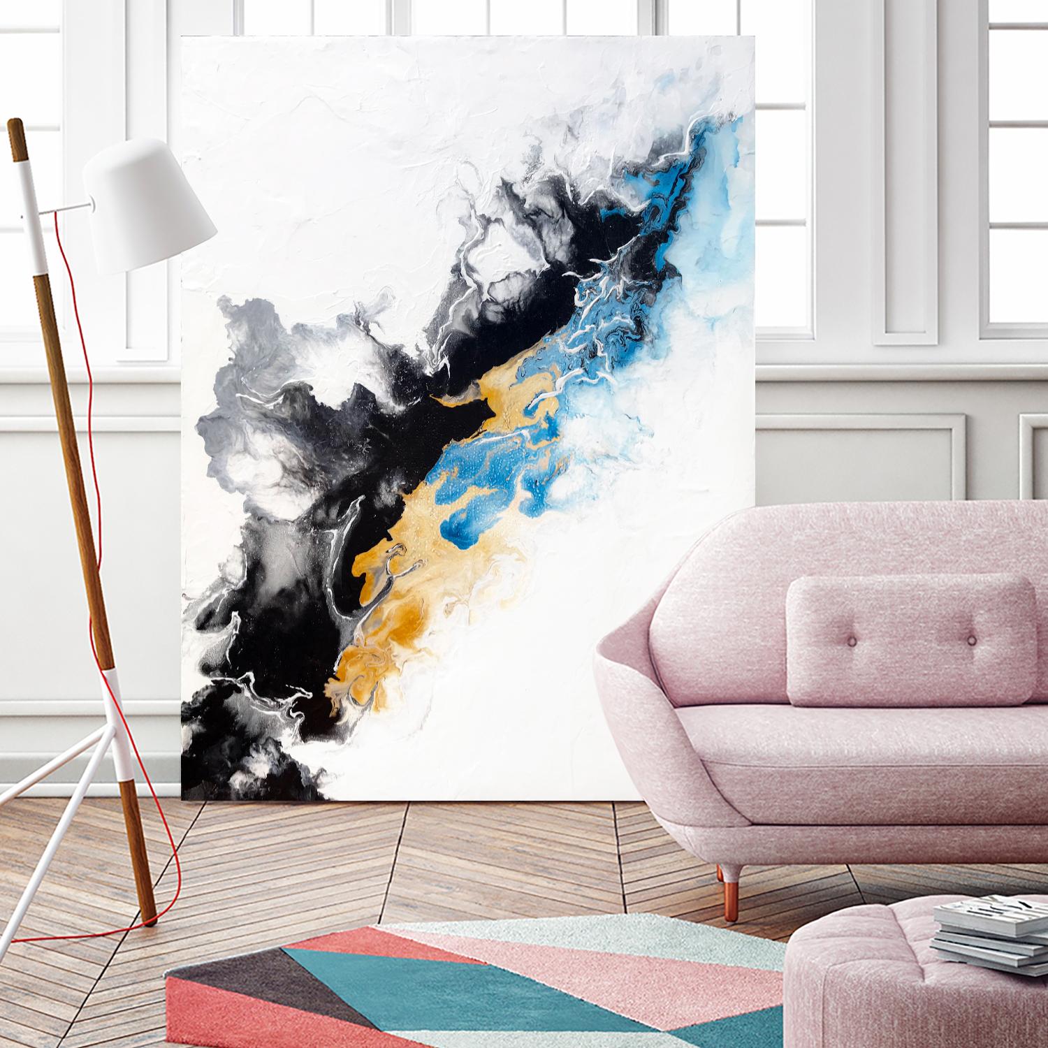 Wish Come True by Alyson Mccrink on GIANT ART - blue abstract linéaire