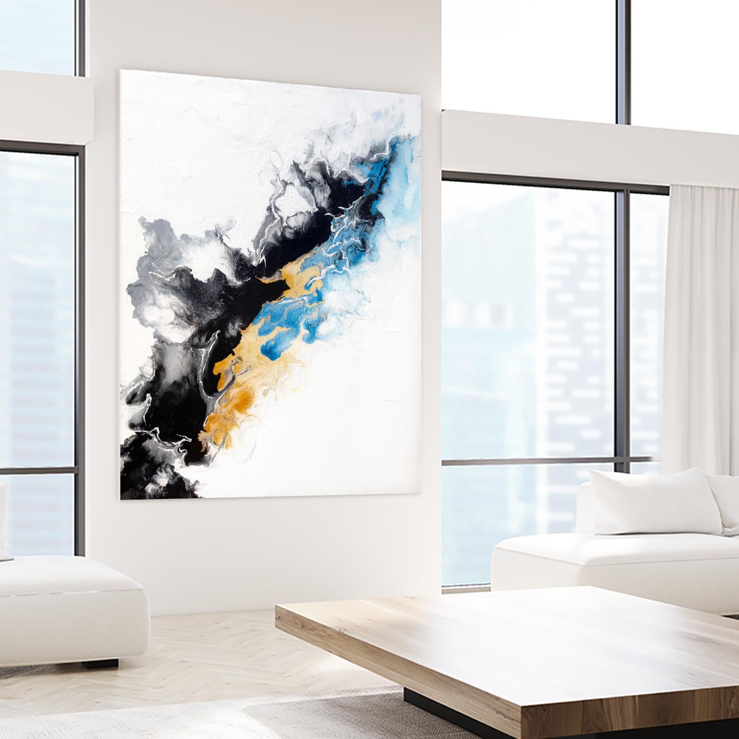Wish Come True by Alyson Mccrink on GIANT ART - blue abstract linéaire