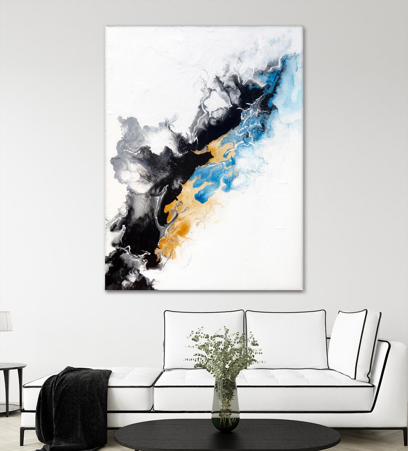 Wish Come True by Alyson Mccrink on GIANT ART - blue abstract linéaire