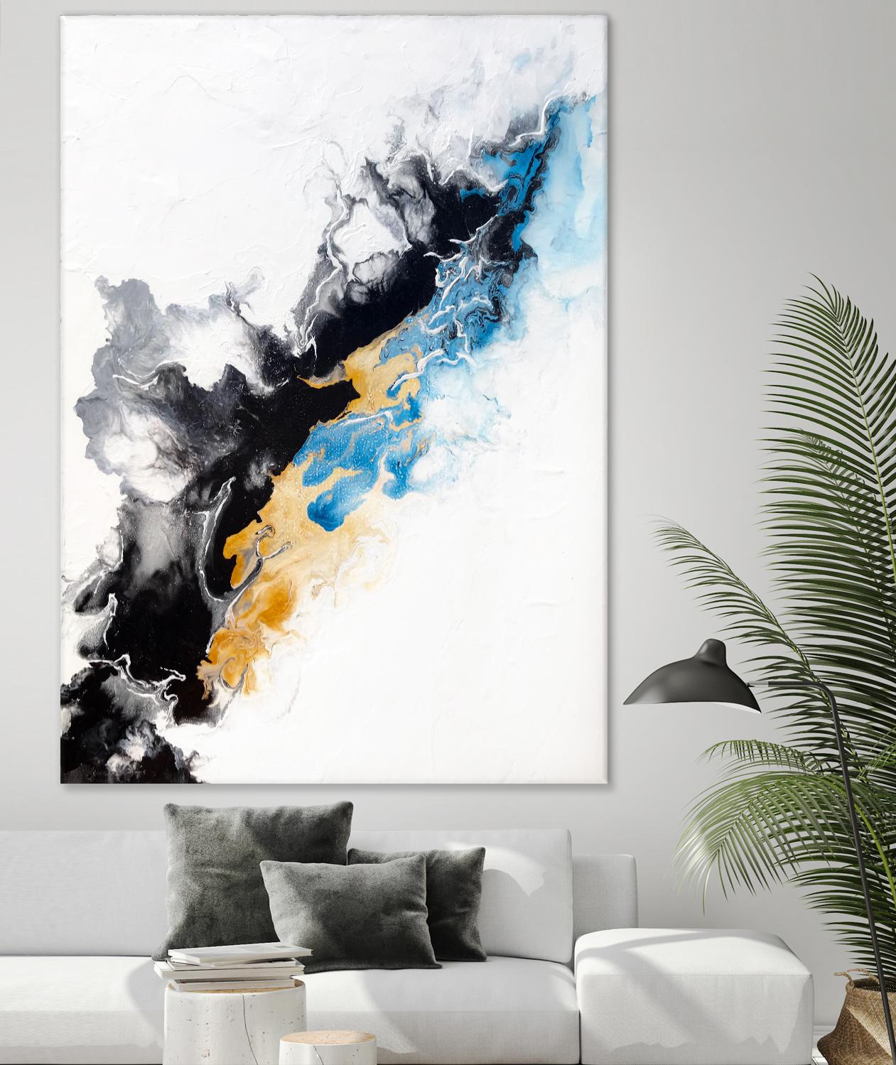 Wish Come True by Alyson Mccrink on GIANT ART - blue abstract linéaire