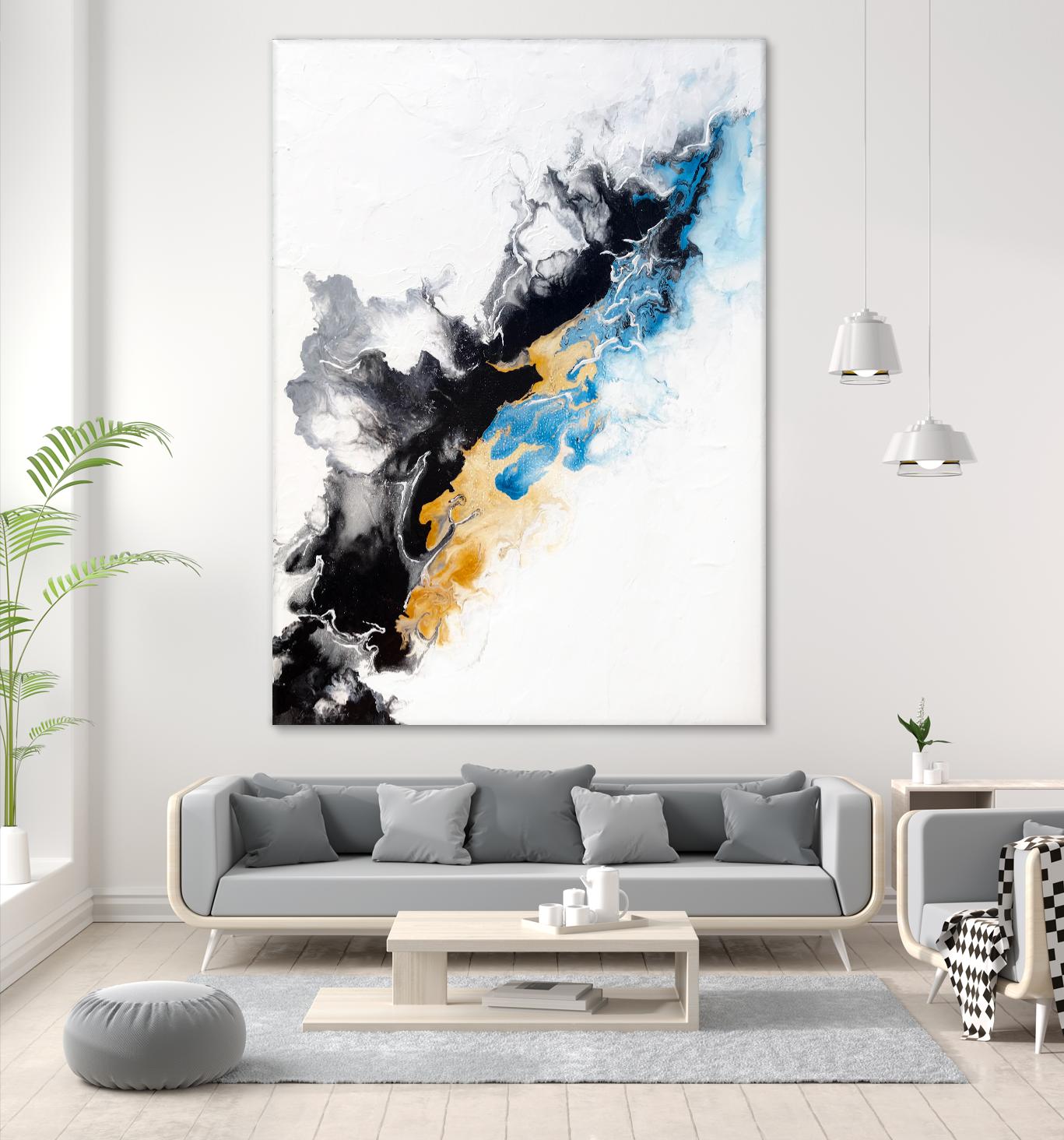 Wish Come True by Alyson Mccrink on GIANT ART - blue abstract linéaire
