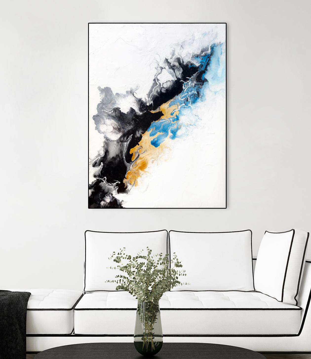Wish Come True by Alyson Mccrink on GIANT ART - blue abstract linéaire