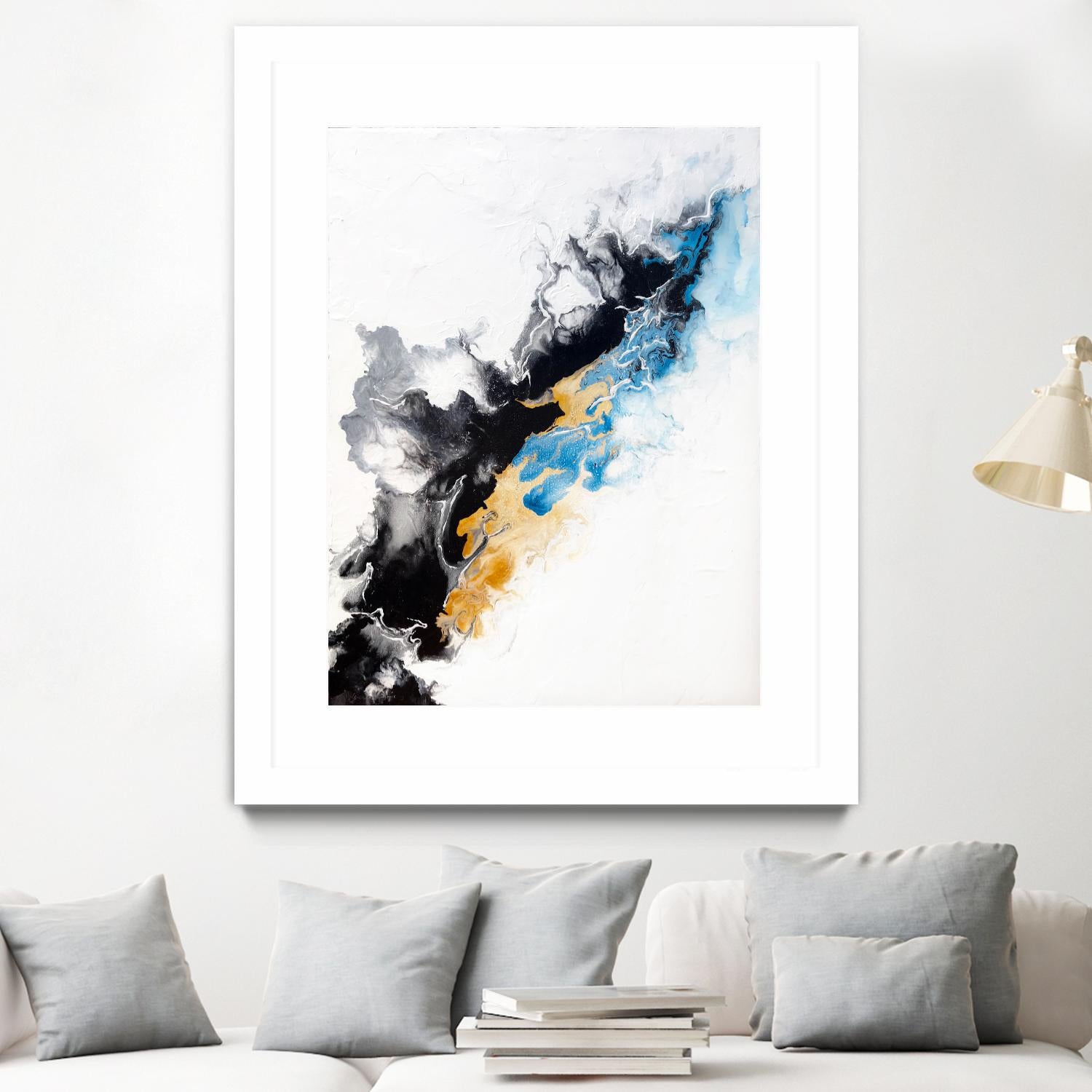 Wish Come True by Alyson Mccrink on GIANT ART - blue abstract linéaire