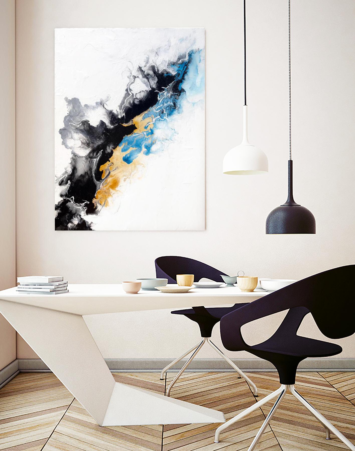 Wish Come True by Alyson Mccrink on GIANT ART - blue abstract linéaire