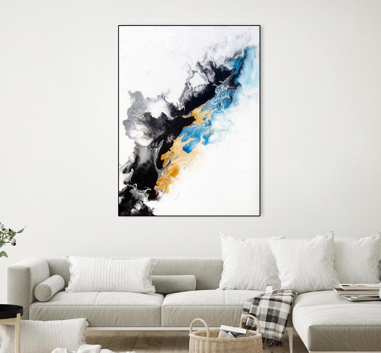 Wish Come True by Alyson Mccrink on GIANT ART - blue abstract linéaire