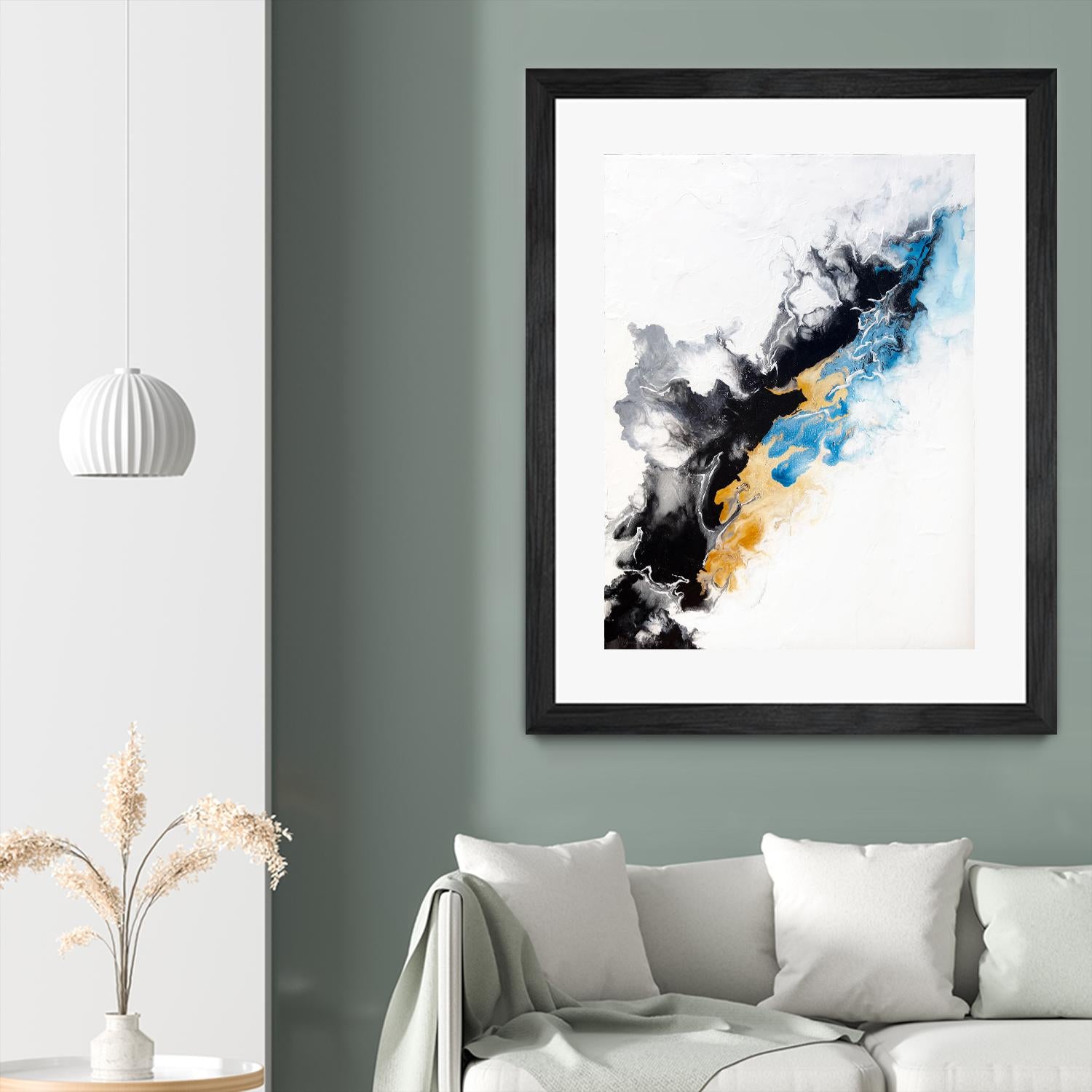 Wish Come True by Alyson Mccrink on GIANT ART - blue abstract linéaire