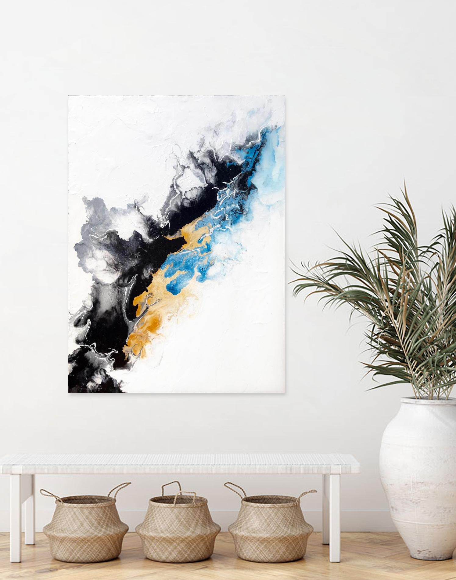 Wish Come True by Alyson Mccrink on GIANT ART - blue abstract linéaire