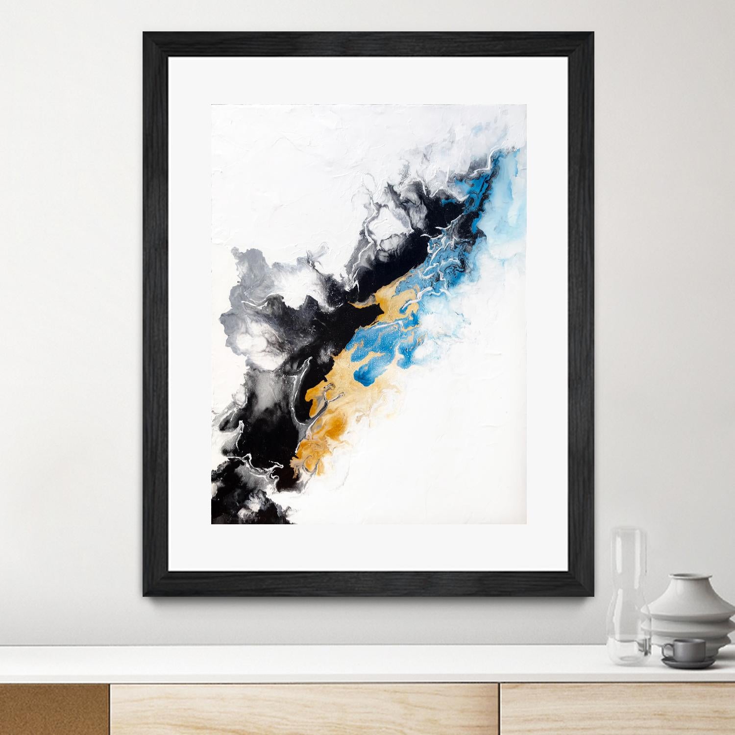 Wish Come True by Alyson Mccrink on GIANT ART - blue abstract linéaire