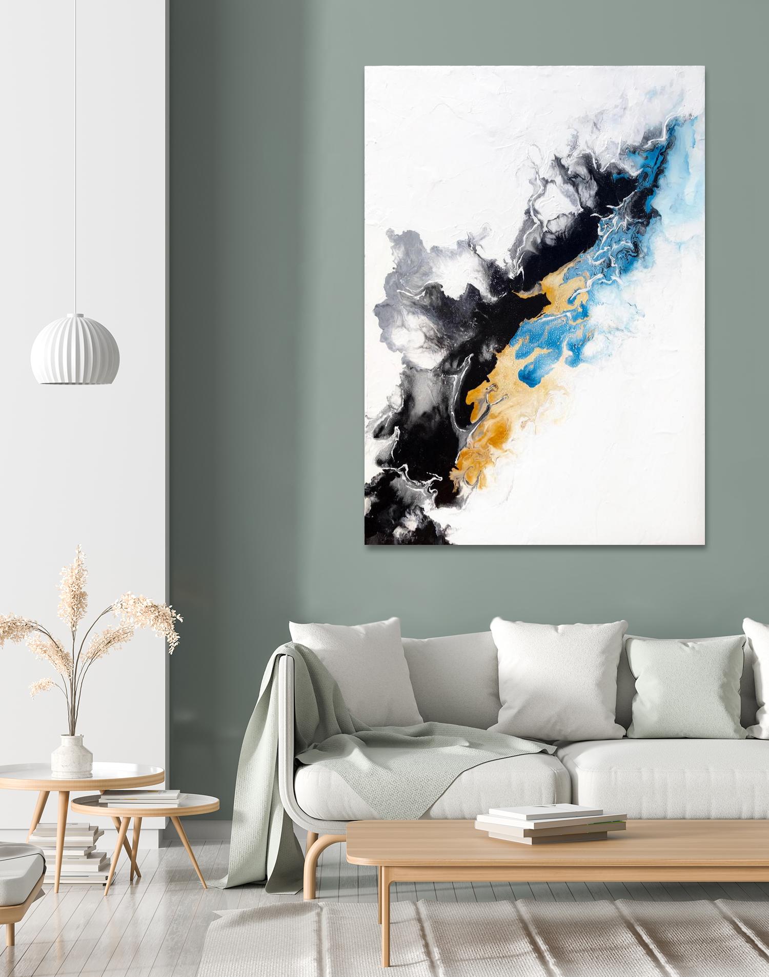 Wish Come True by Alyson Mccrink on GIANT ART - blue abstract linéaire
