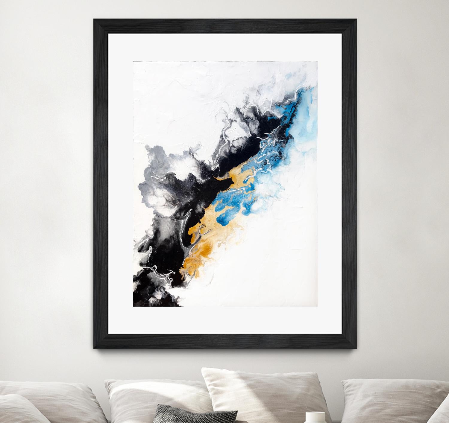 Wish Come True by Alyson Mccrink on GIANT ART - blue abstract linéaire