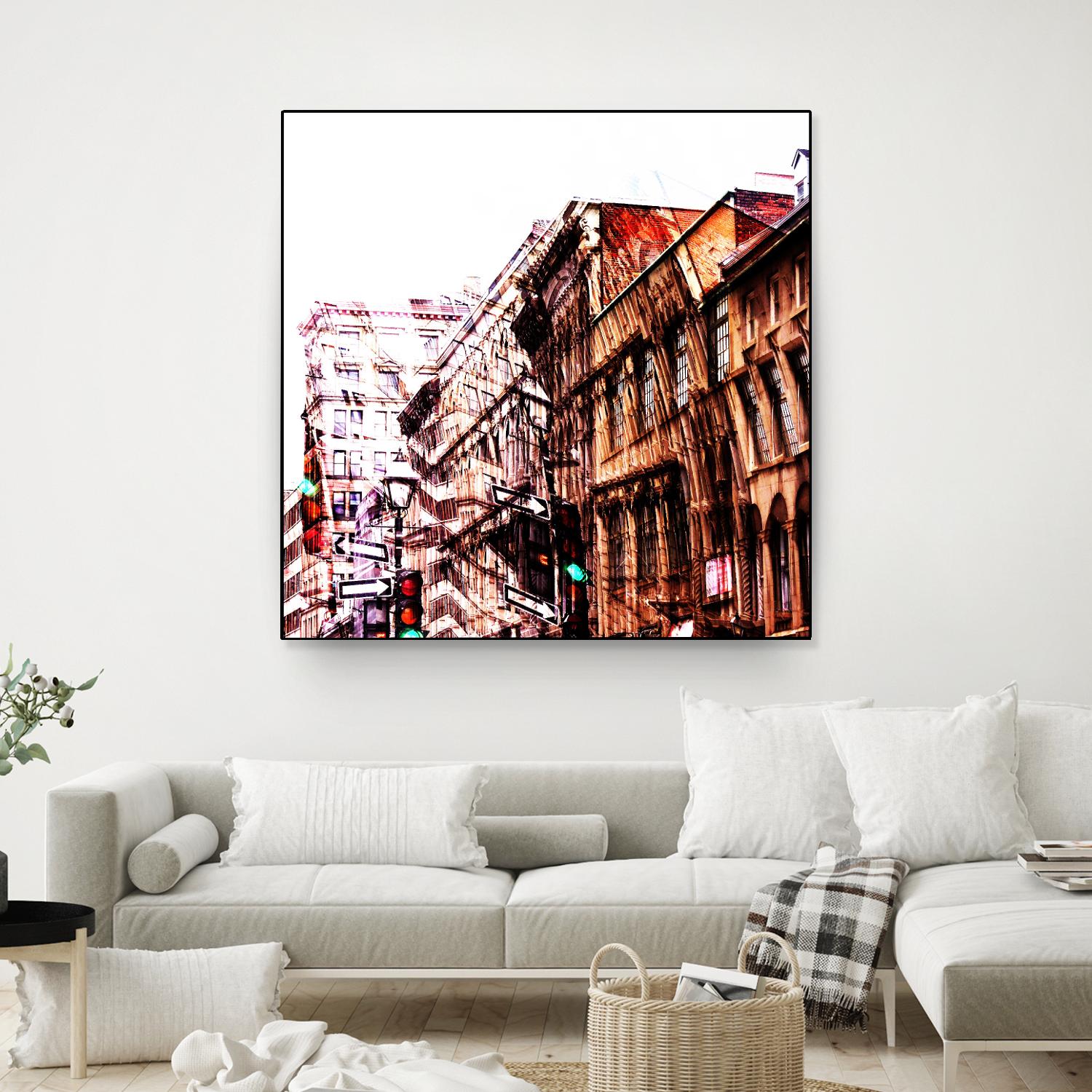 Urban Distortion VIII by Jean-François Dupuis on GIANT ART - orange city scene ville