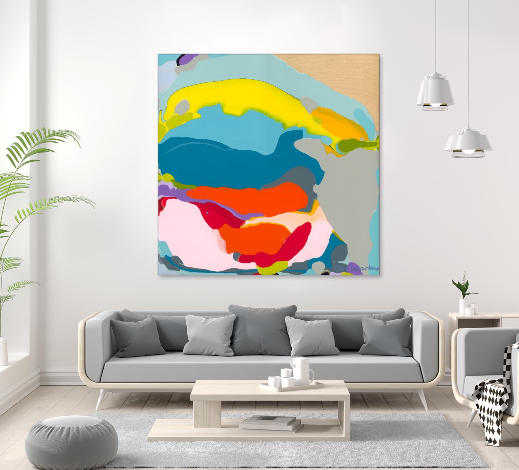 Free Falling by Claire Desjardins on GIANT ART - yellow abstract
