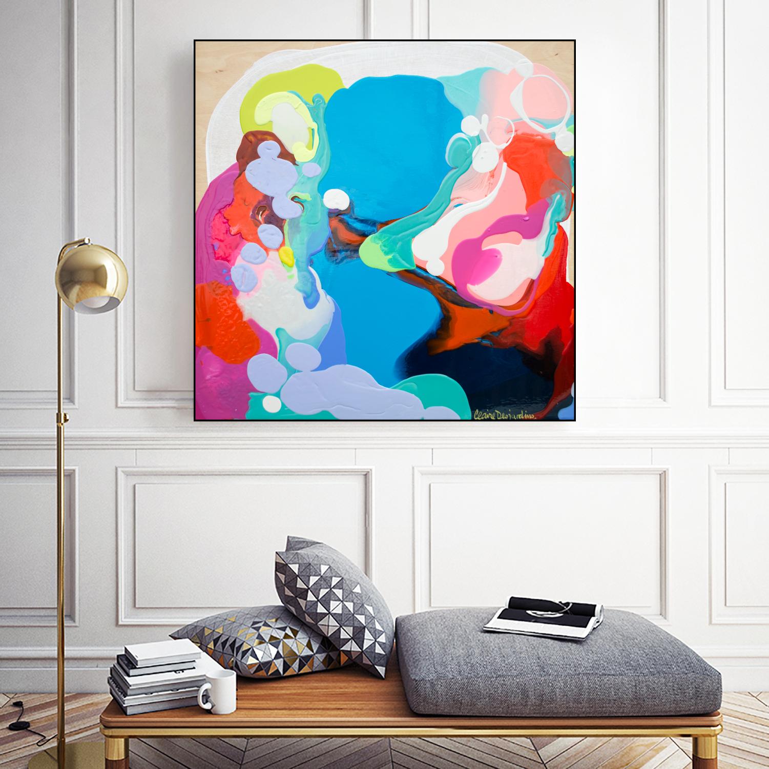 Traveling back in Time by Claire Desjardins on GIANT ART - blue abstract