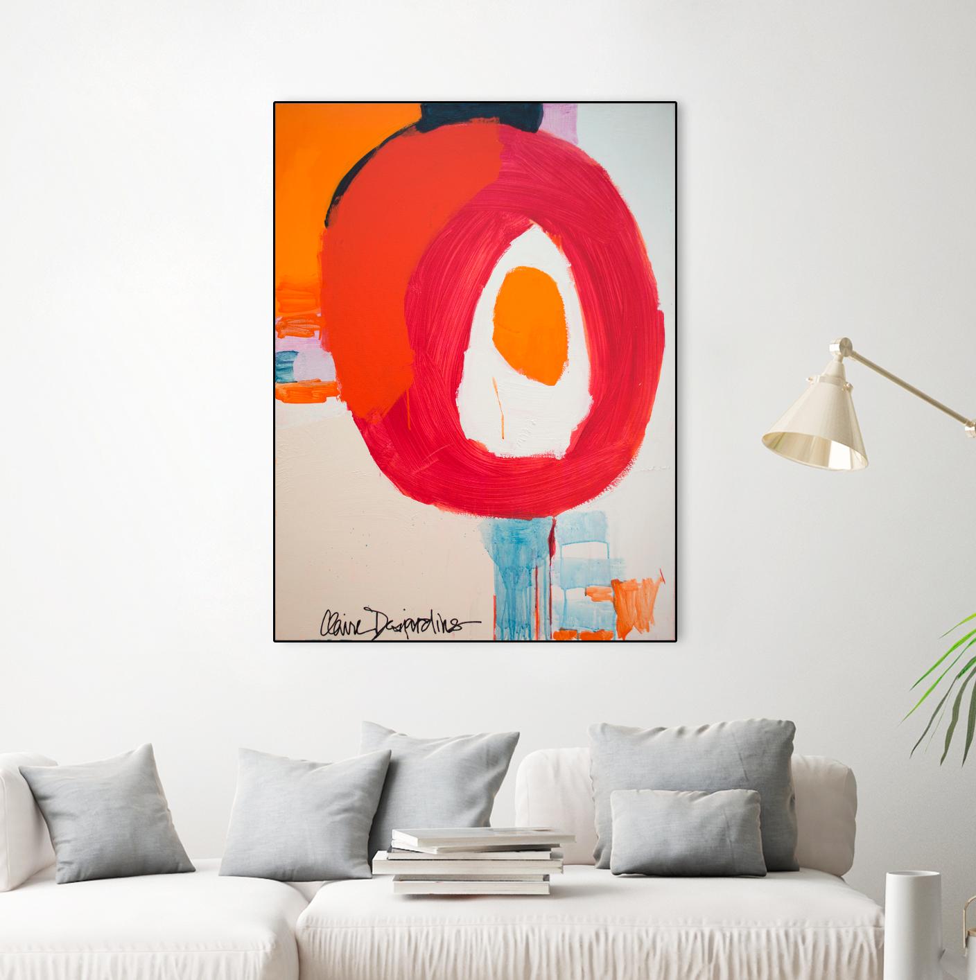 Lets Go For A Swim by Claire Desjardins on GIANT ART - red abstract