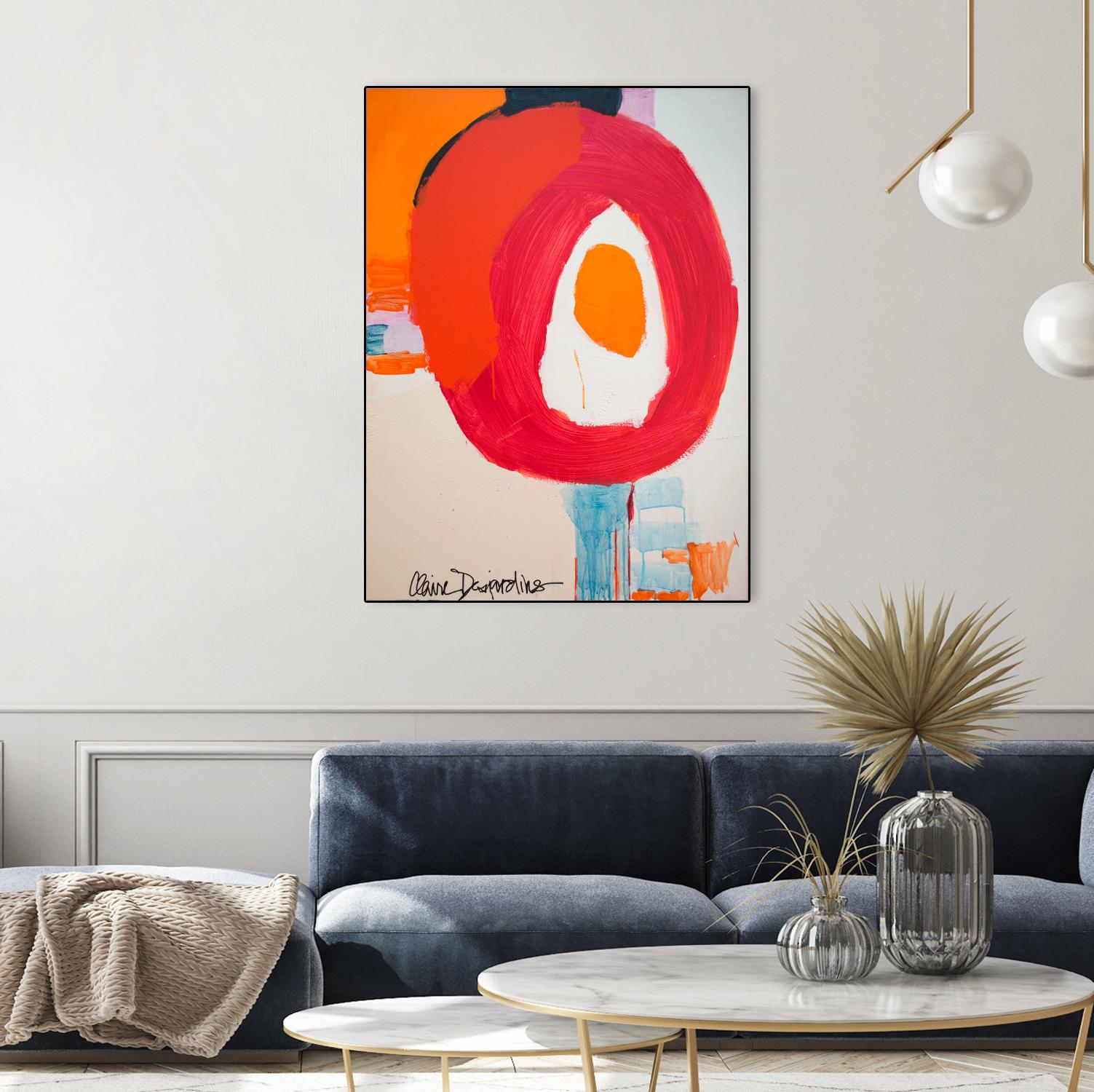 Lets Go For A Swim by Claire Desjardins on GIANT ART - red abstract