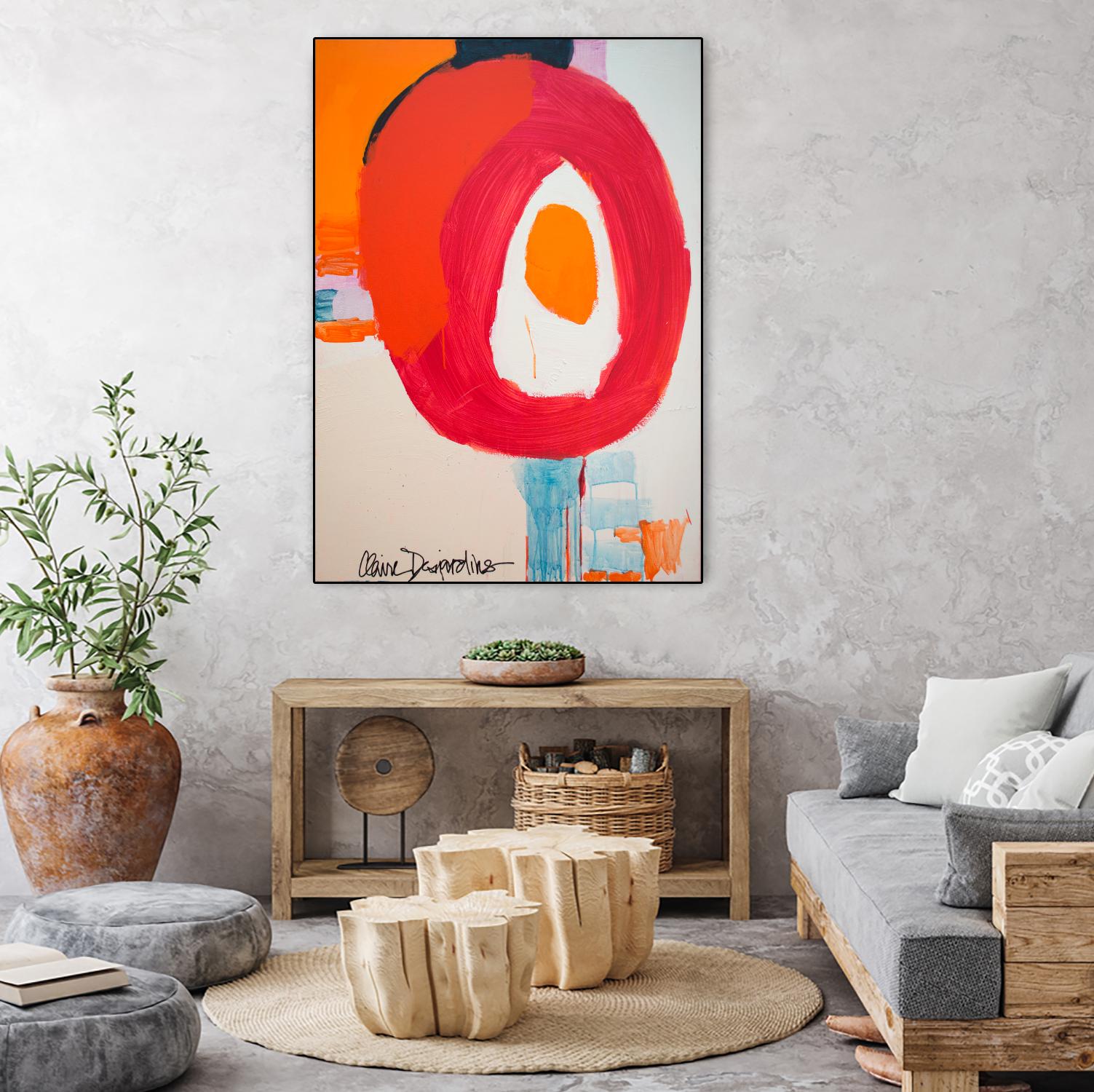 Lets Go For A Swim by Claire Desjardins on GIANT ART - red abstract