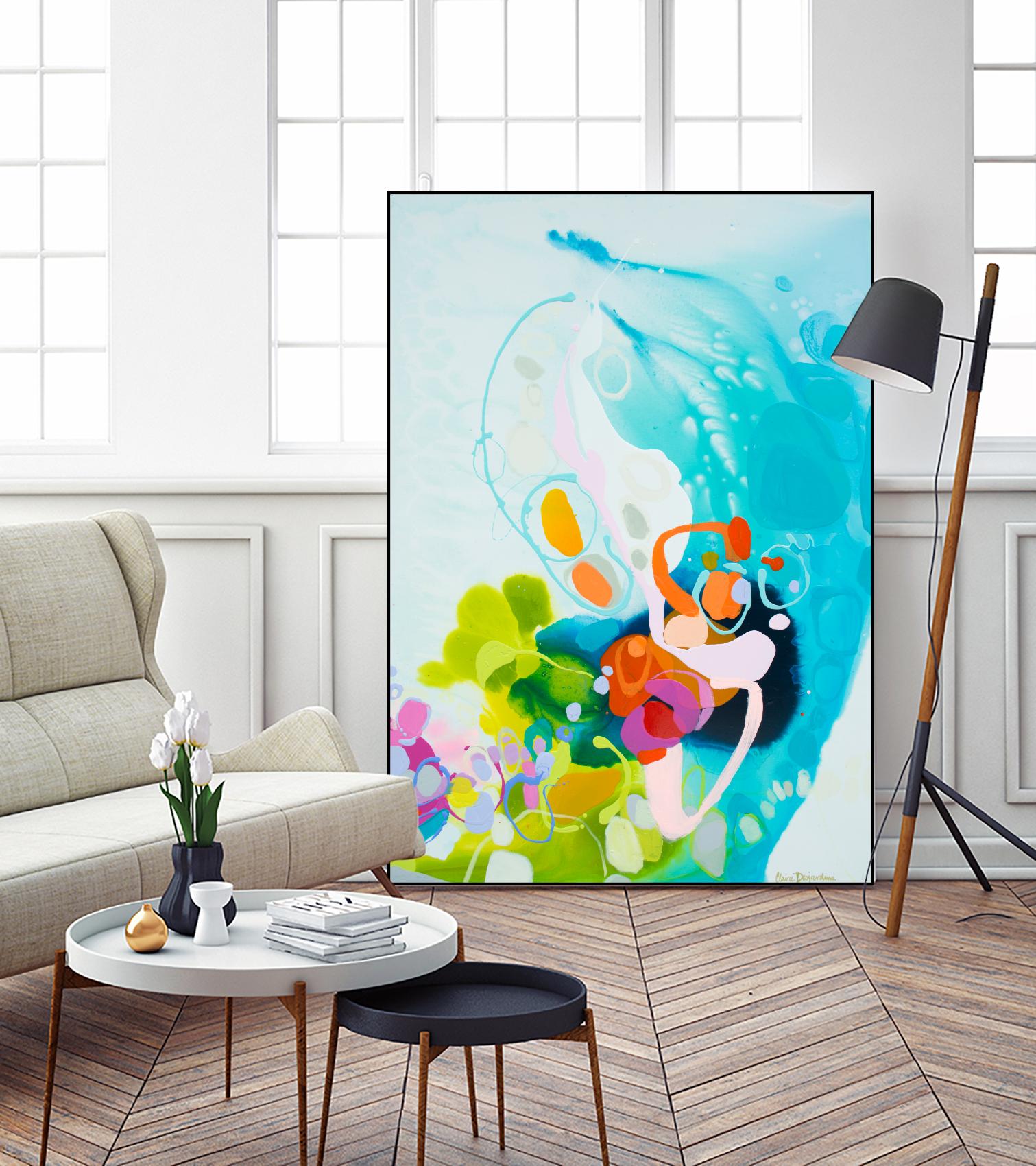 Beneath the Shiny Surface by Claire Desjardins on GIANT ART - green abstract