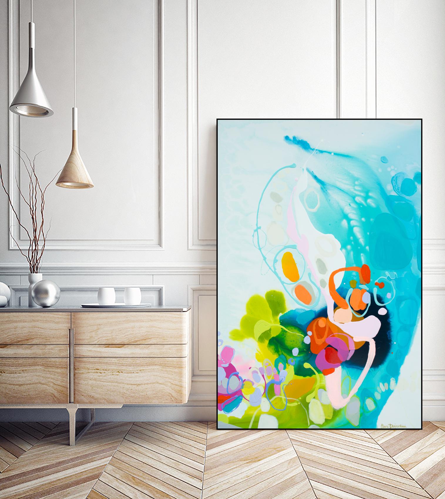 Beneath the Shiny Surface by Claire Desjardins on GIANT ART - green abstract