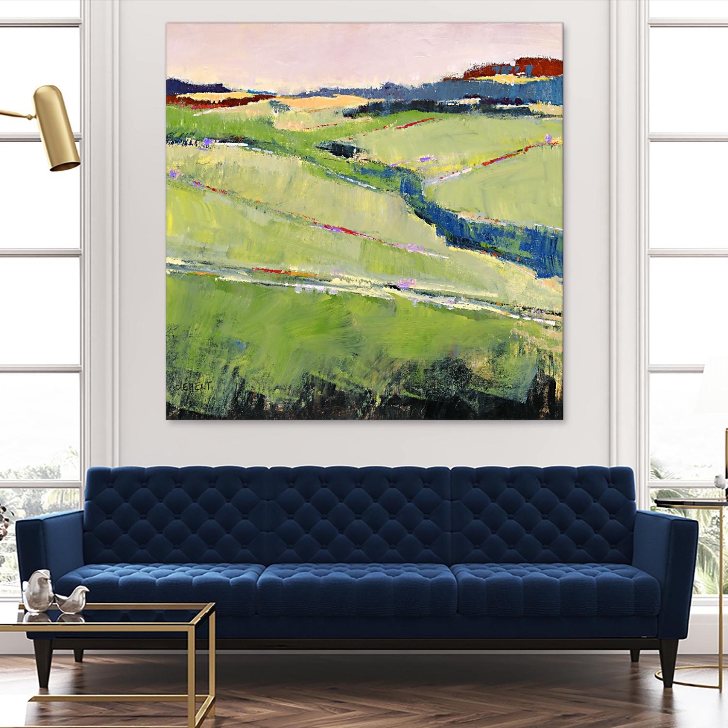 Beautiful Landscape I by Jacques Clement on GIANT ART - green landscape artistes du québec