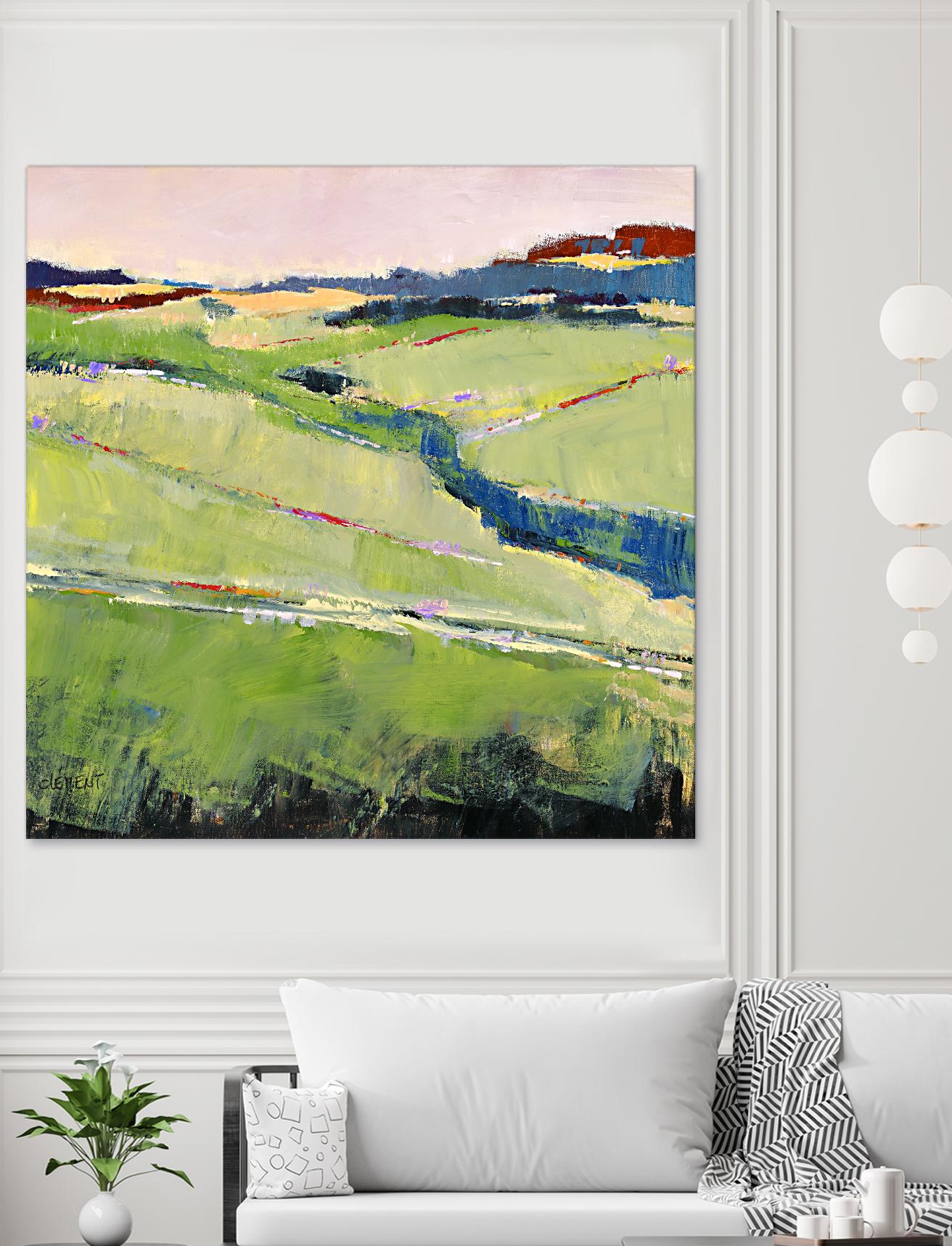 Beautiful Landscape I by Jacques Clement on GIANT ART - green landscape artistes du québec