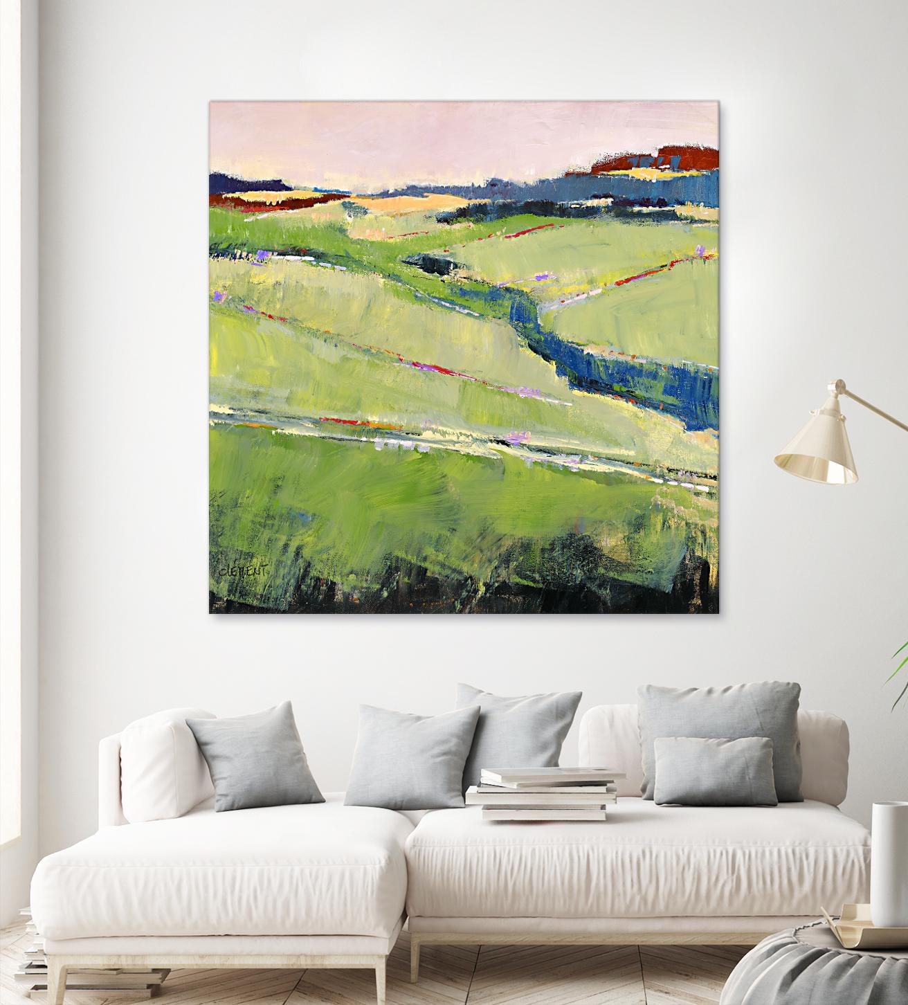 Beautiful Landscape I by Jacques Clement on GIANT ART - green landscape artistes du québec