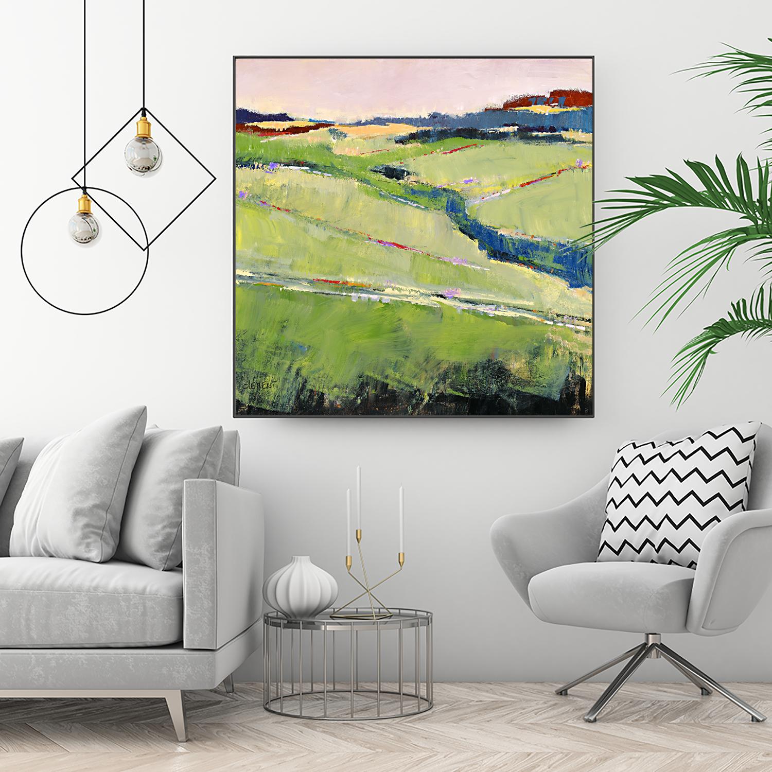 Beautiful Landscape I by Jacques Clement on GIANT ART - green landscape artistes du québec