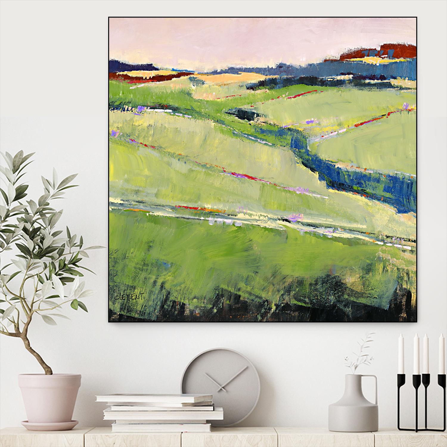 Beautiful Landscape I by Jacques Clement on GIANT ART - green landscape artistes du québec