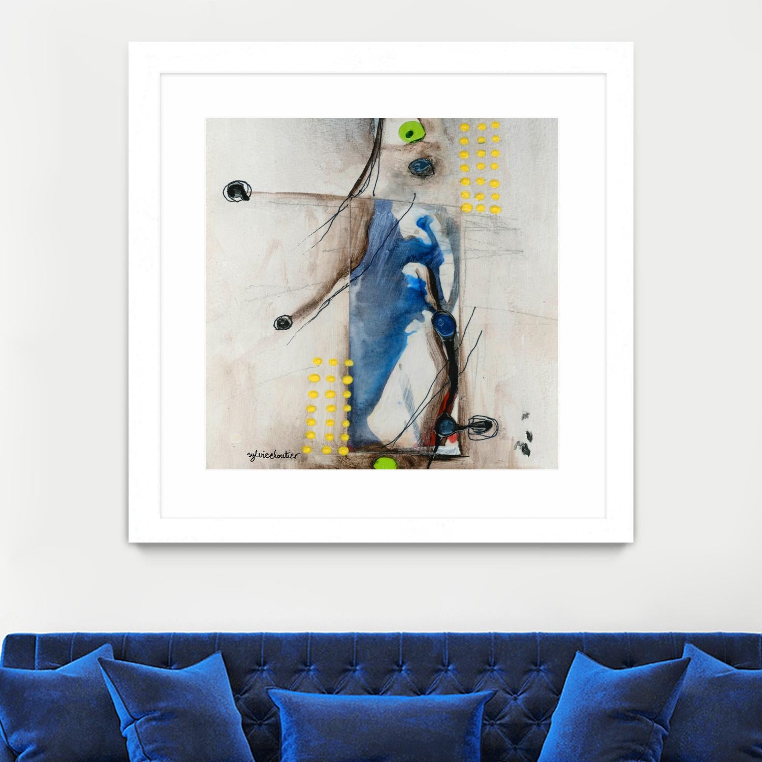 Suspecté  (Détail 2) by Sylvie Cloutier on GIANT ART - blue abstract