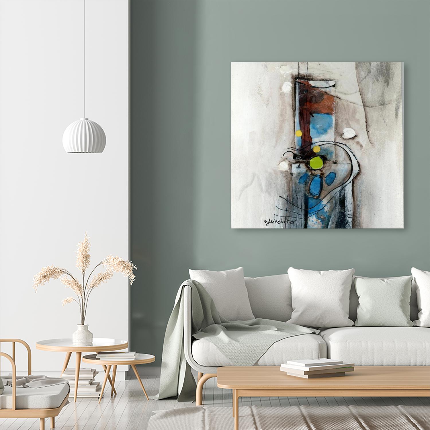 Quintuplés (Détail 1) by Sylvie Cloutier on GIANT ART - blue abstract