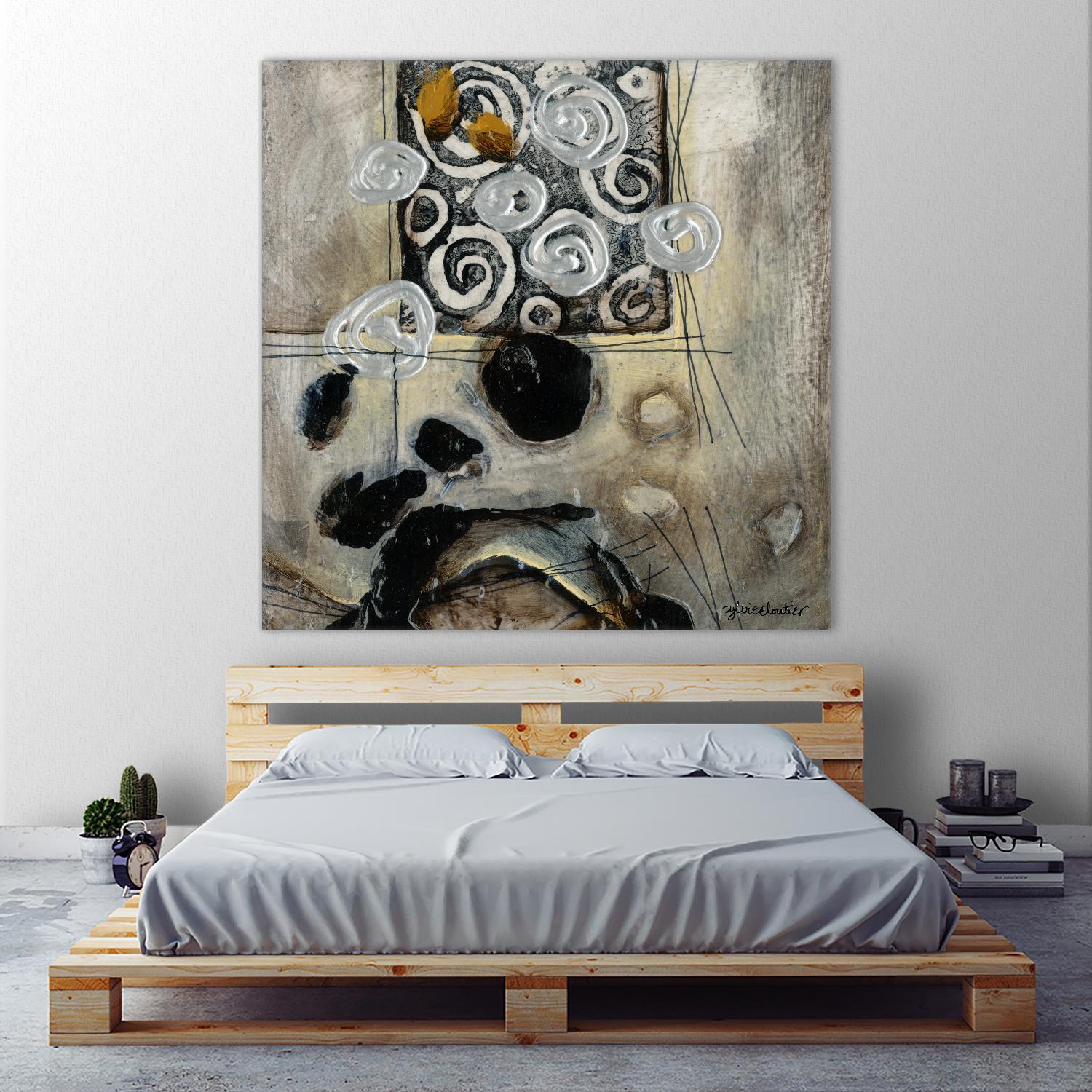 Signe de terre 3 (Détail 2) by Sylvie Cloutier on GIANT ART - grey abstract