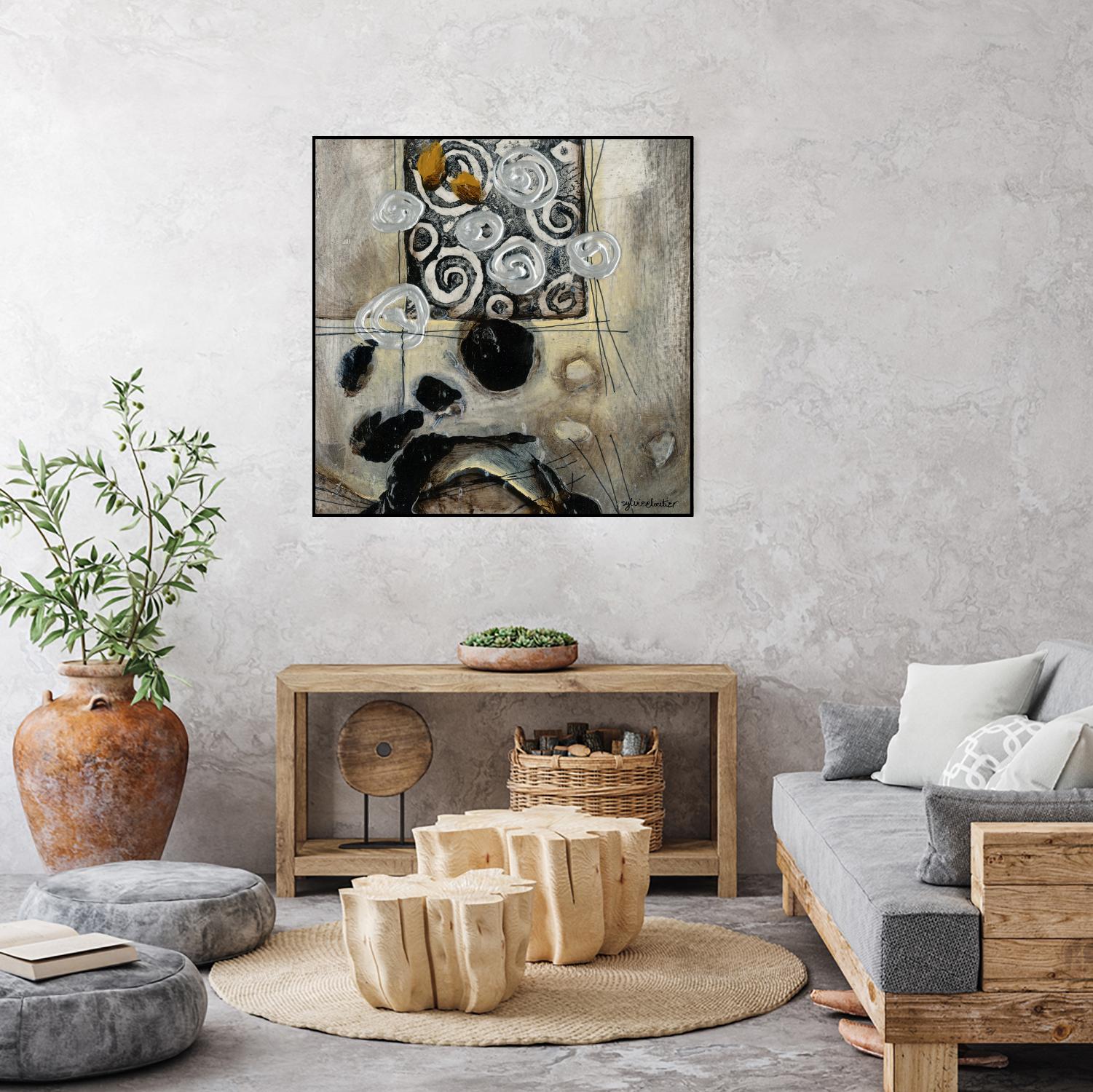 Signe de terre 3 (Détail 2) by Sylvie Cloutier on GIANT ART - grey abstract